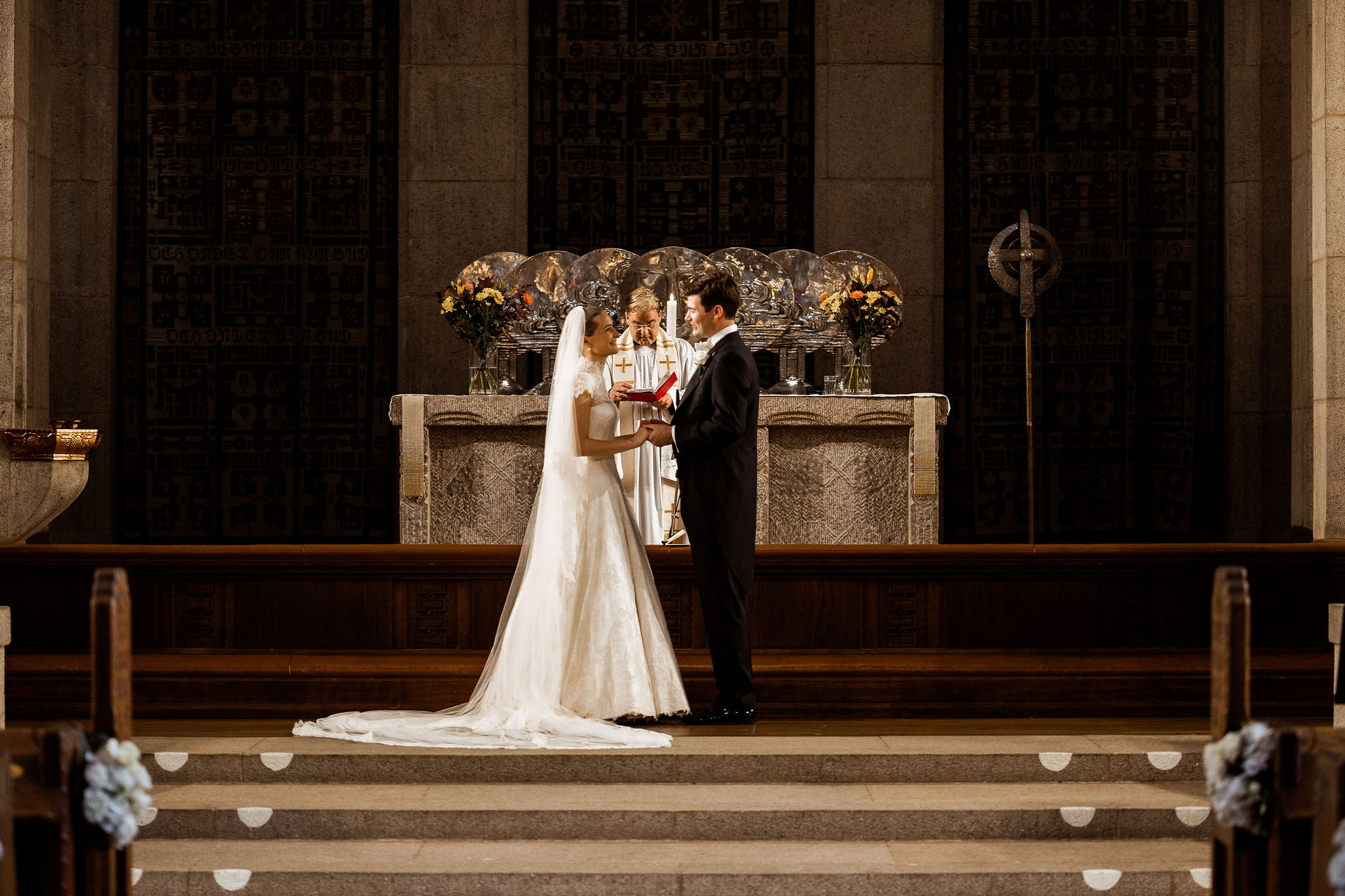 Phillipa Lepley Bride Hedvig High Neck Lace Wedding Dress And Lace Veil