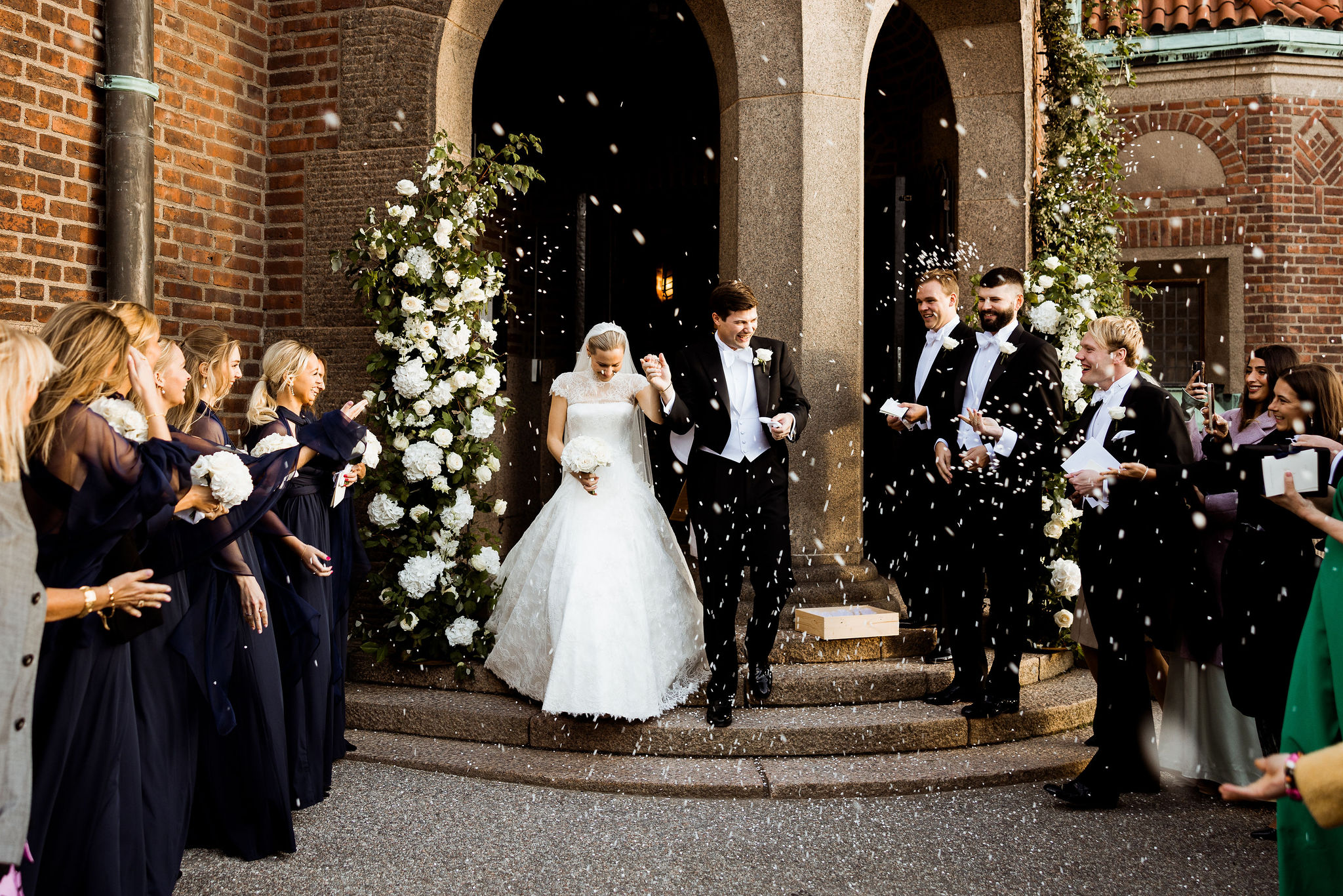 Phillipa Lepley Bride Hedvig High Neck Lace Wedding Dress And Lace Veil