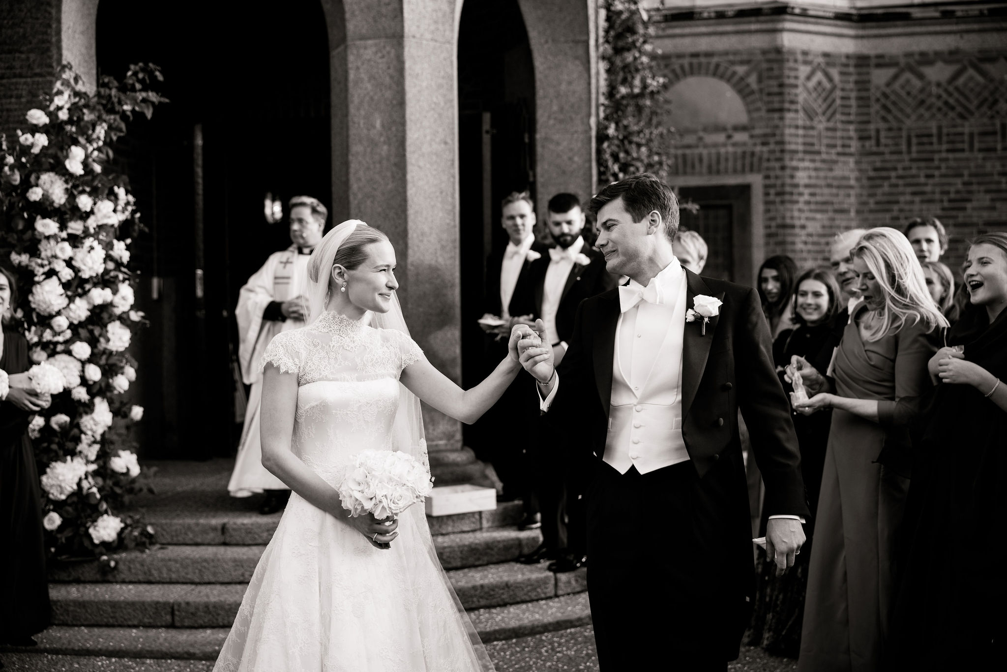 Phillipa Lepley Bride Hedvig High Neck Lace Wedding Dress And Lace Veil