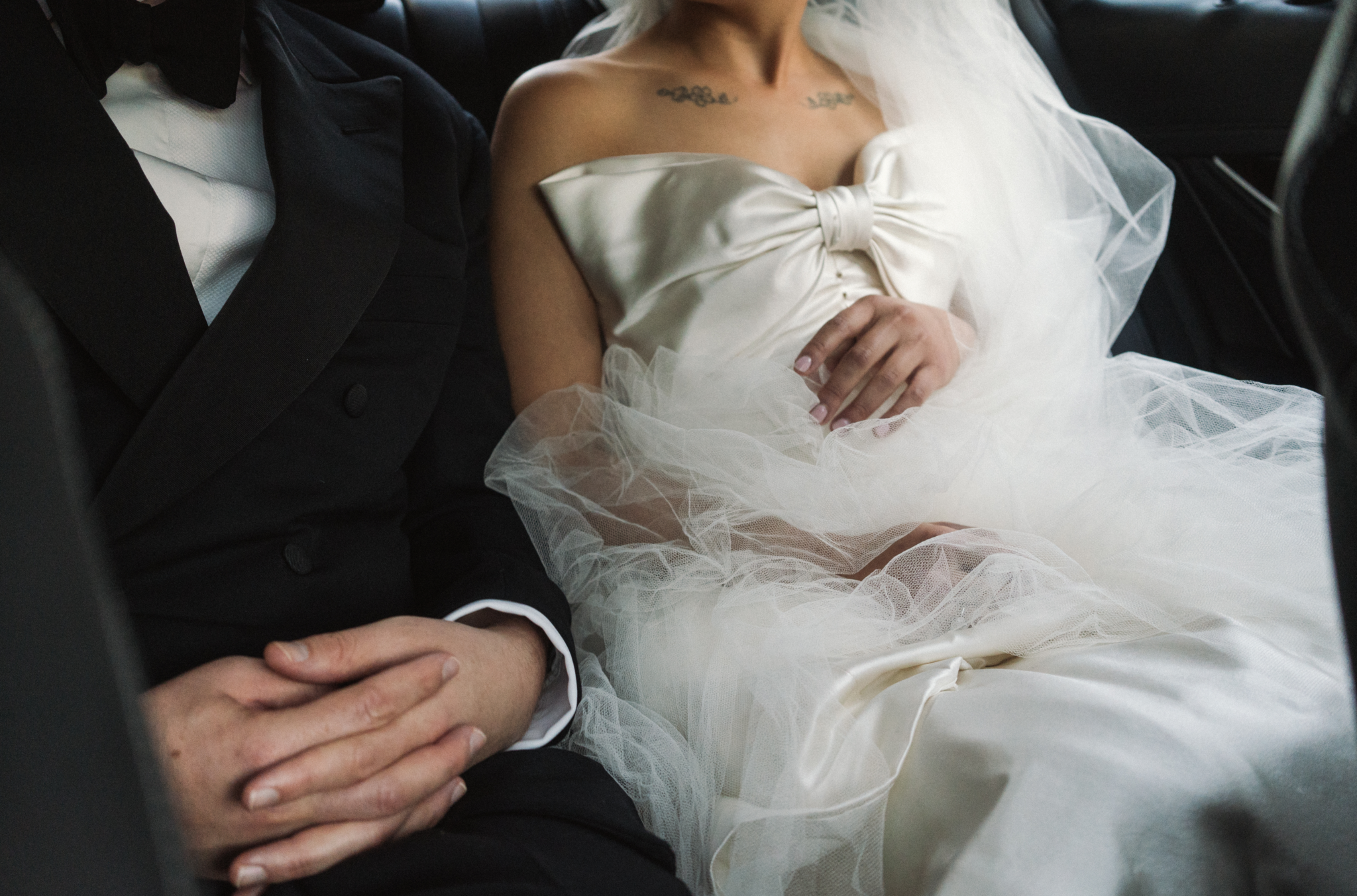 Phillipa Lepley Bride Jessica Corseted Strapless Bow Wedding Dress Bespoke Overskirt New York City Wedding