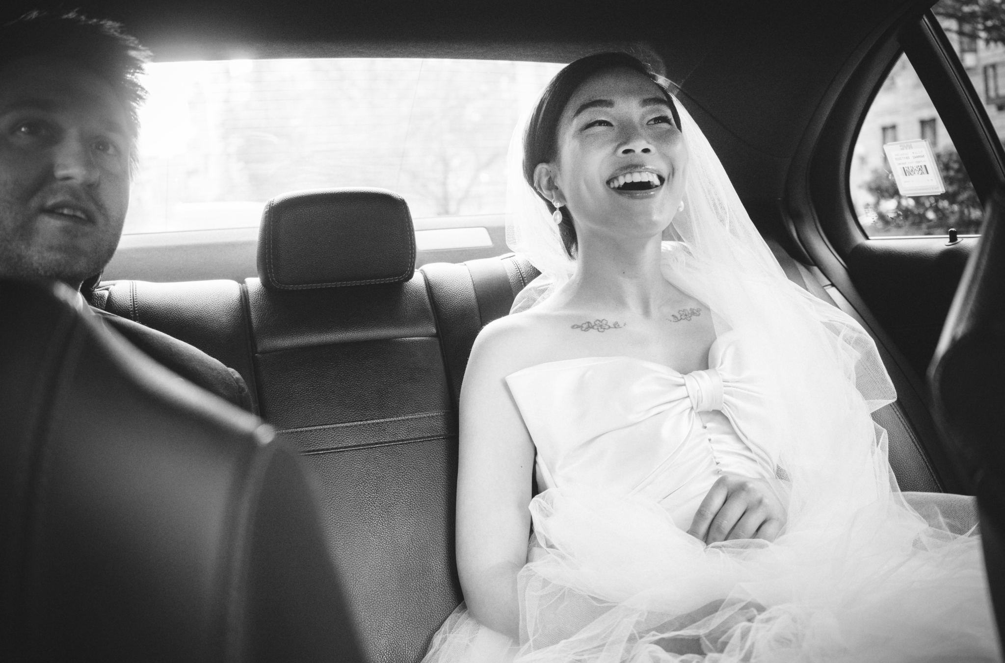 Phillipa Lepley Bride Jessica Corseted Strapless Bow Wedding Dress Bespoke Overskirt New York City Wedding