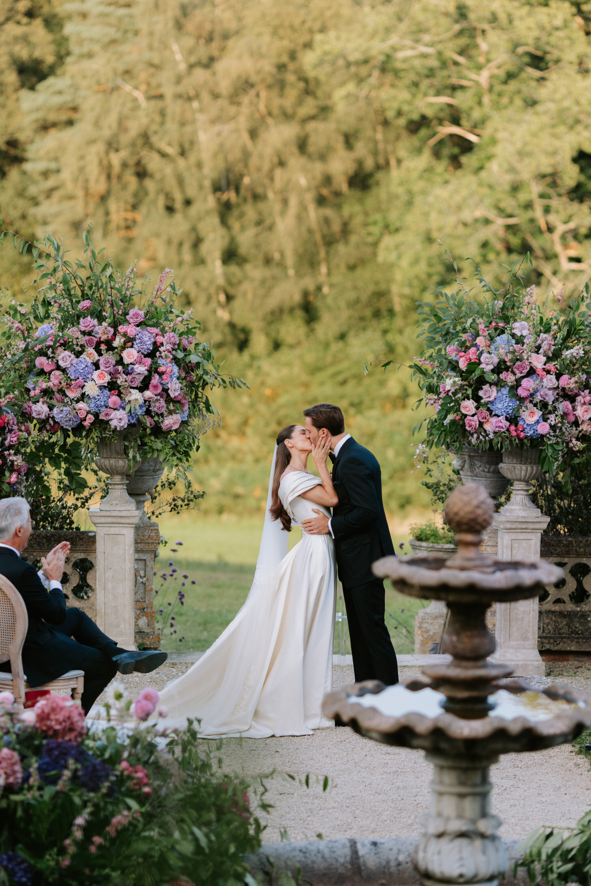 Phillipa Lepley Bride Blaize Off The Shoulder Bespoke Duchess Satin Gown With Detachable Overskirt