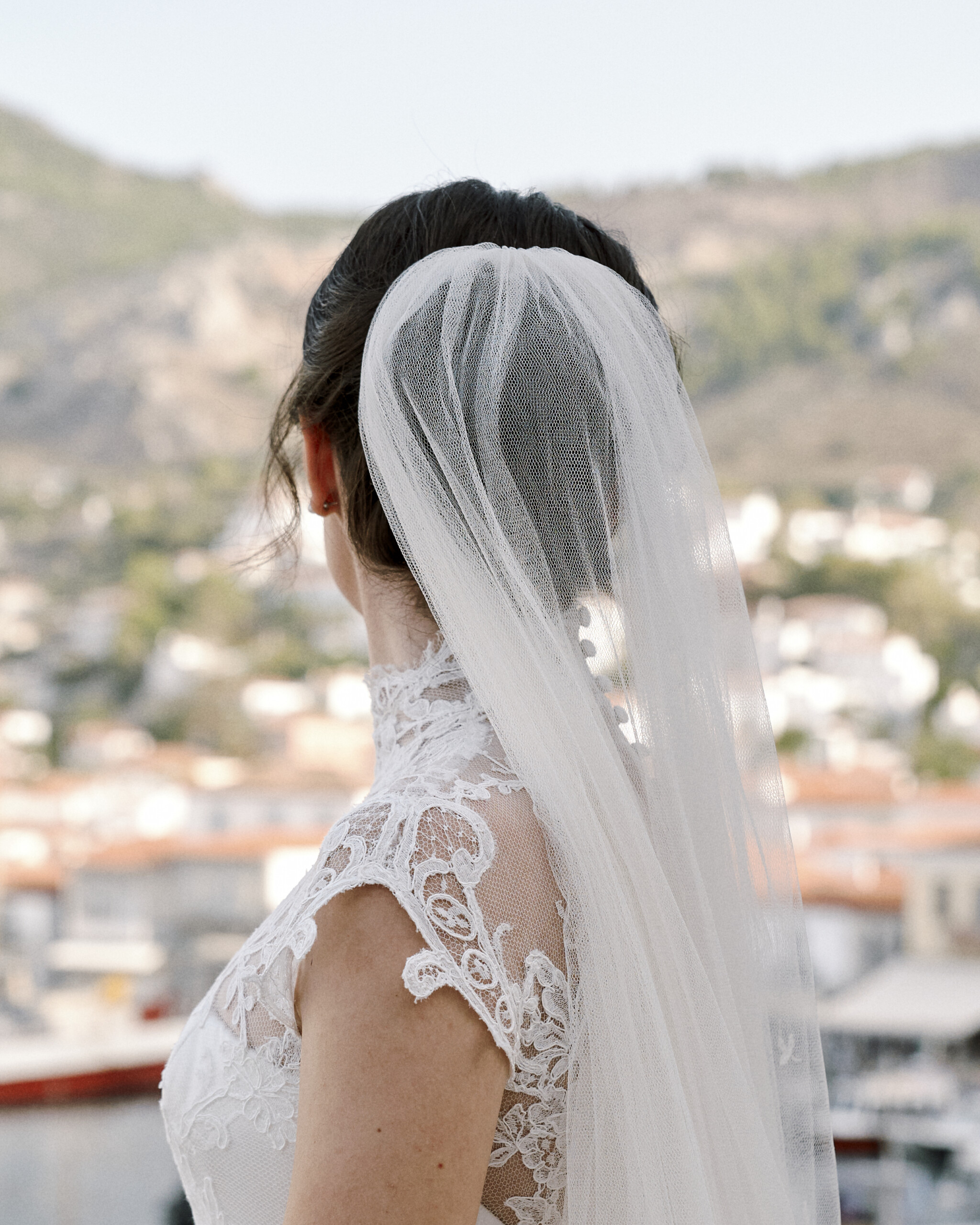 Phillipa Lepley Bride Maria High Neck Lace Corseted Couture Wedding Dress