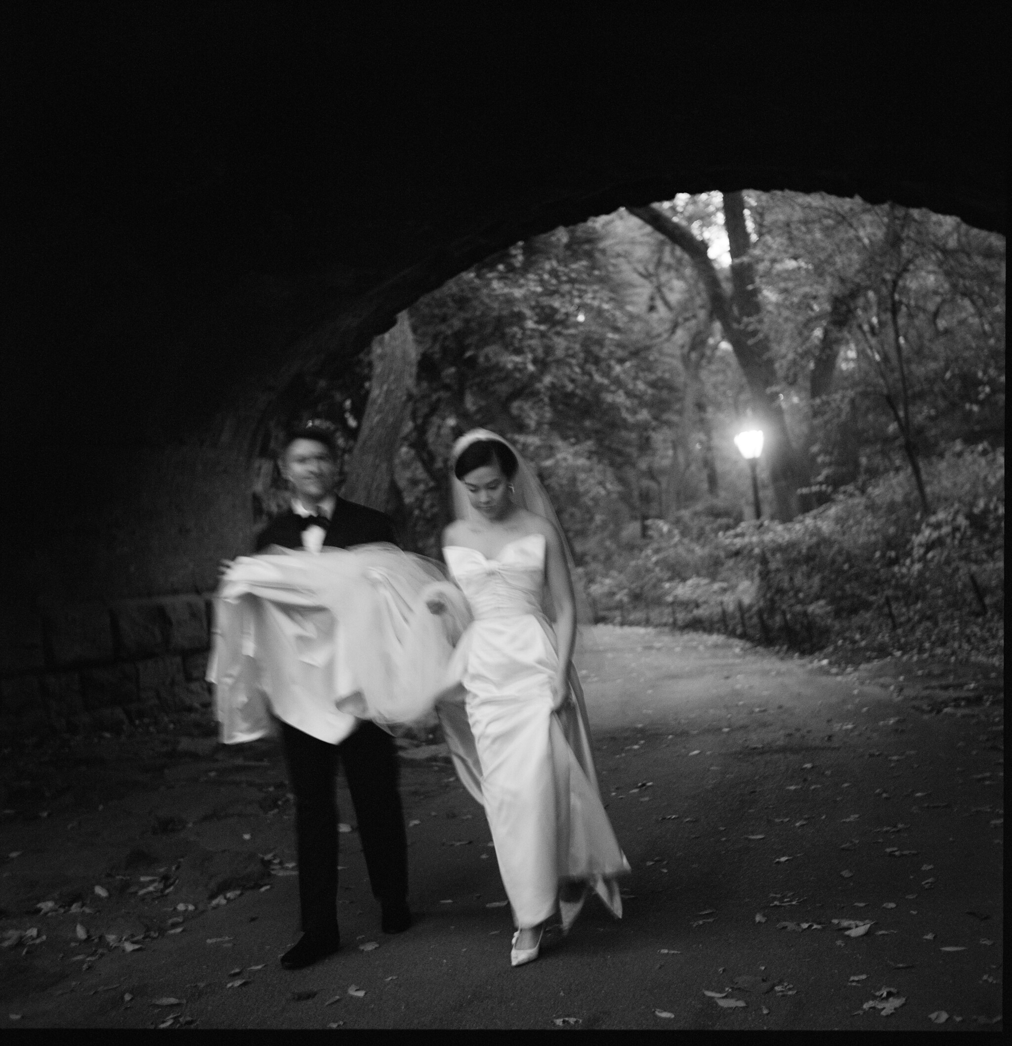 Phillipa Lepley Bride Jessica Corseted Strapless Bow Wedding Dress Bespoke Overskirt New York City Wedding