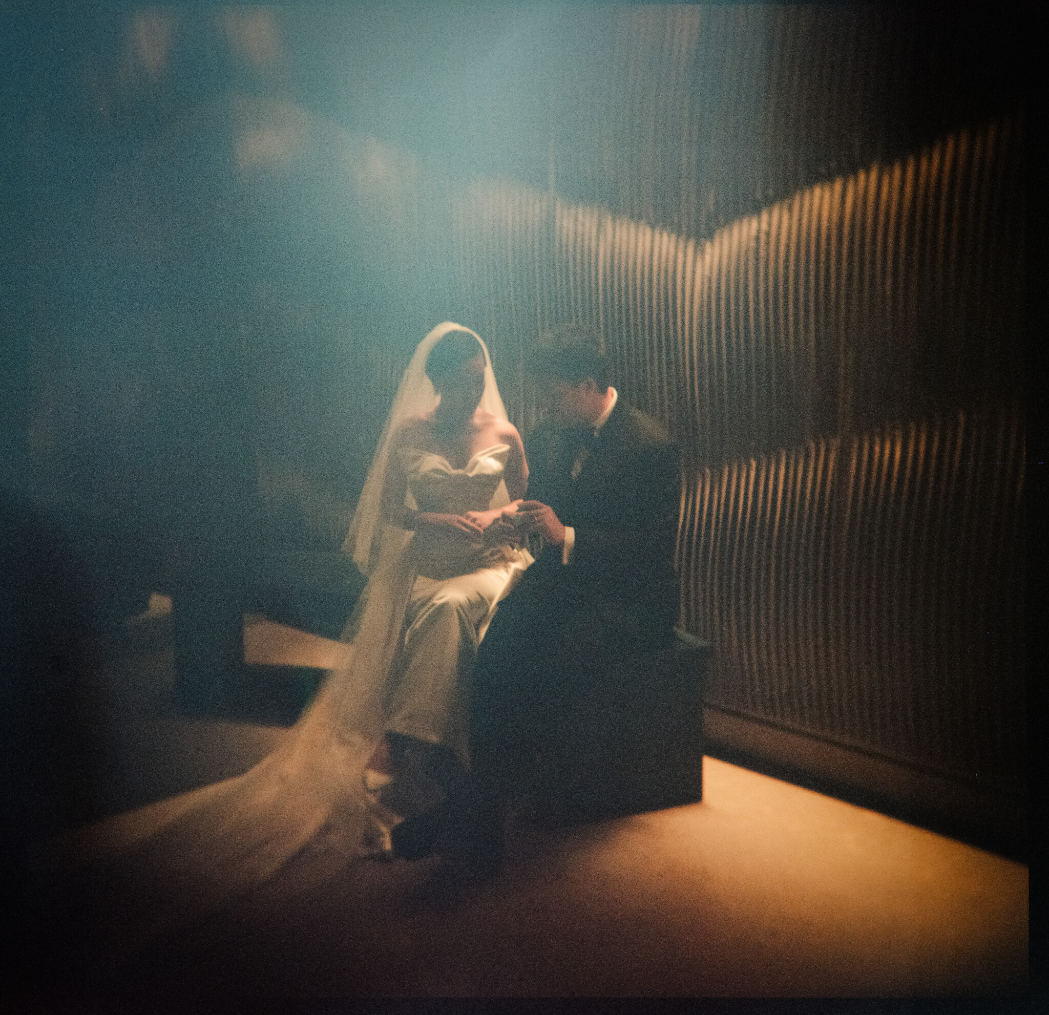 Phillipa Lepley Bride Jessica Corseted Strapless Bow Wedding Dress Bespoke Overskirt New York City Wedding