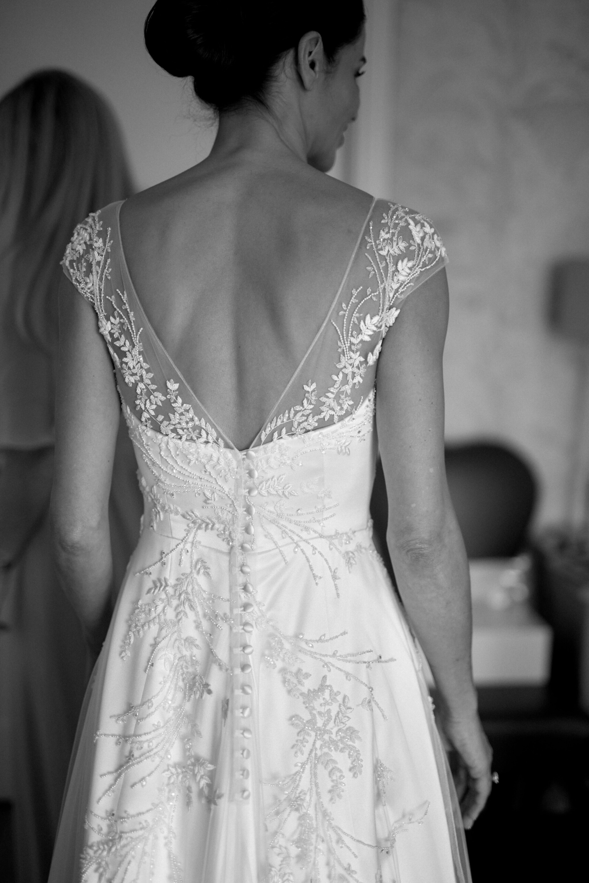 Phillipa Lepley bride Alex Hand Embellished Couture Overlay Satin Strapless Wedding Dress