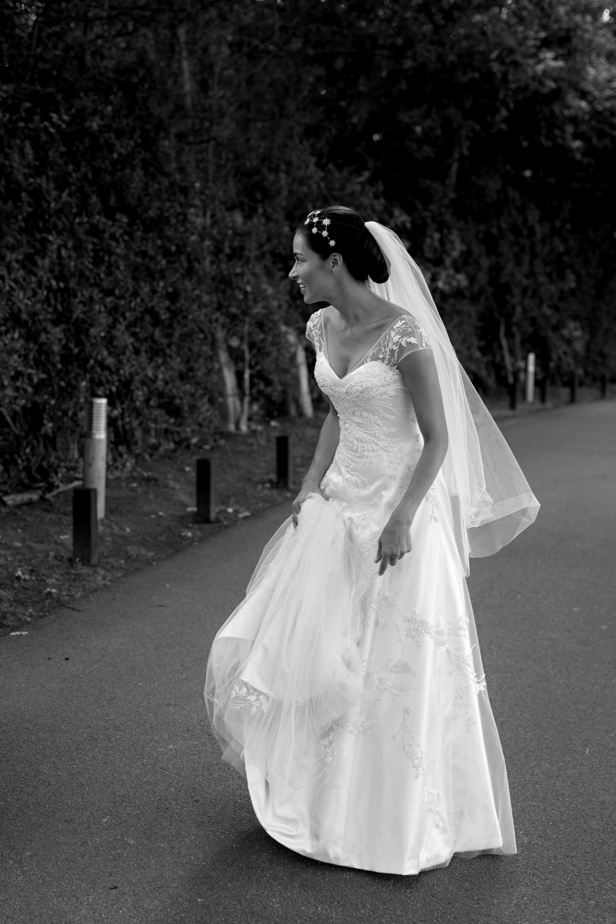 Phillipa Lepley bride Alex Hand Embellished Couture Overlay Satin Strapless Wedding Dress