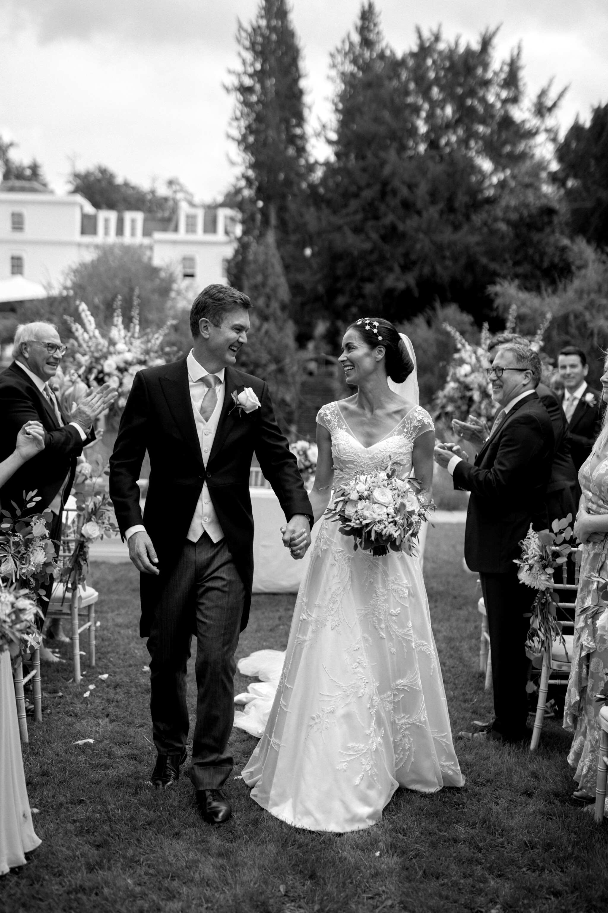 Phillipa Lepley bride Alex Hand Embellished Couture Overlay Satin Strapless Wedding Dress