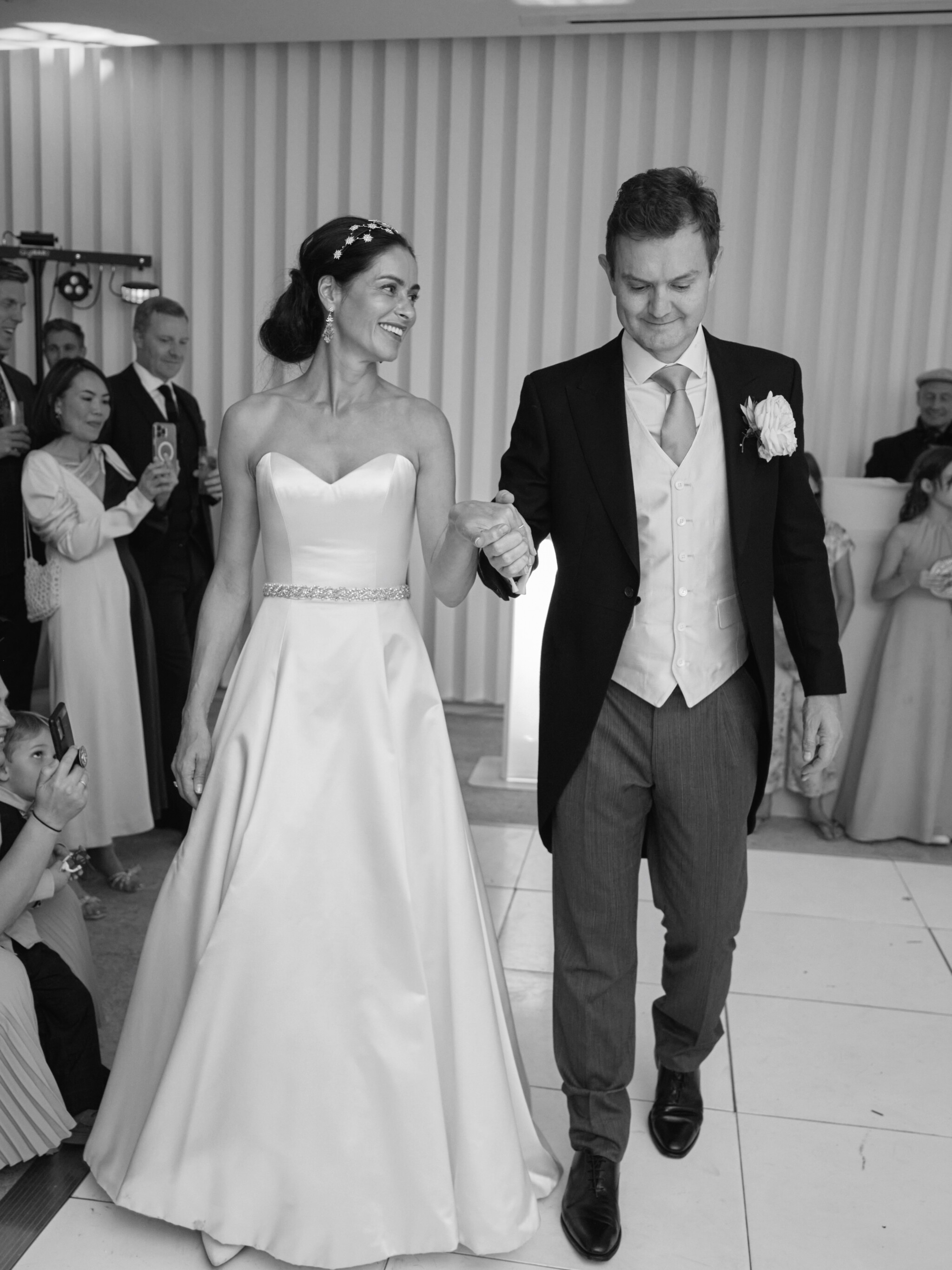 Phillipa Lepley bride Alex Hand Embellished Couture Overlay Satin Strapless Wedding Dress