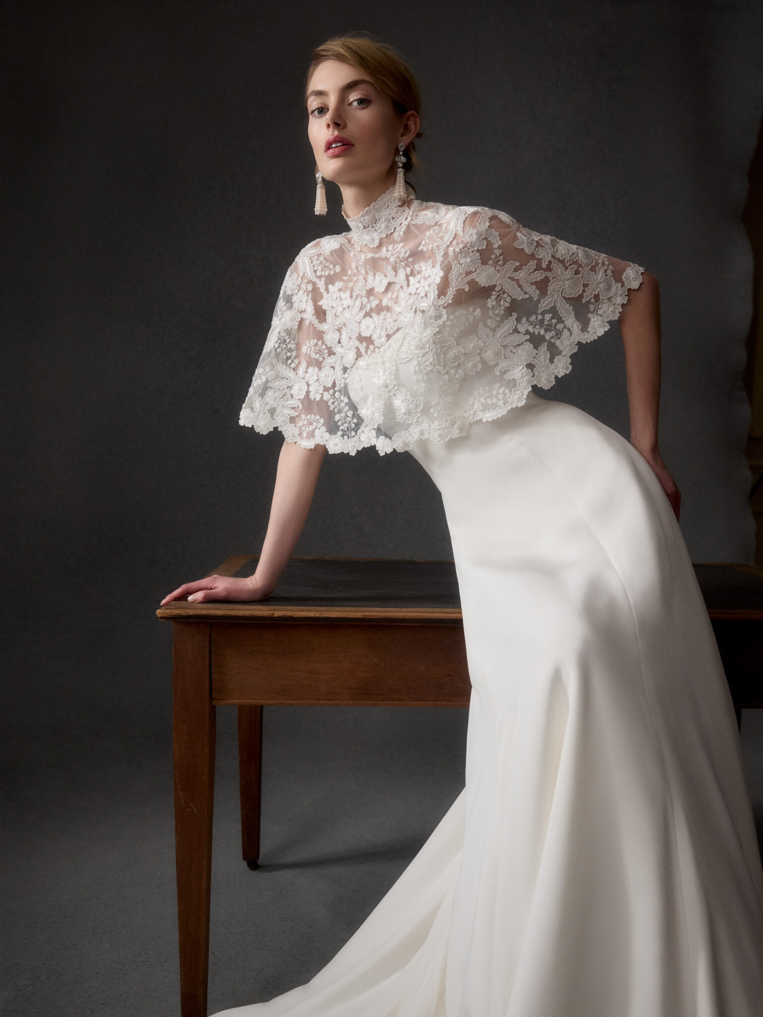 Phillipa Lepley Couture Wedding Dress Radiance Collection Maiden’s Fern Capelet
