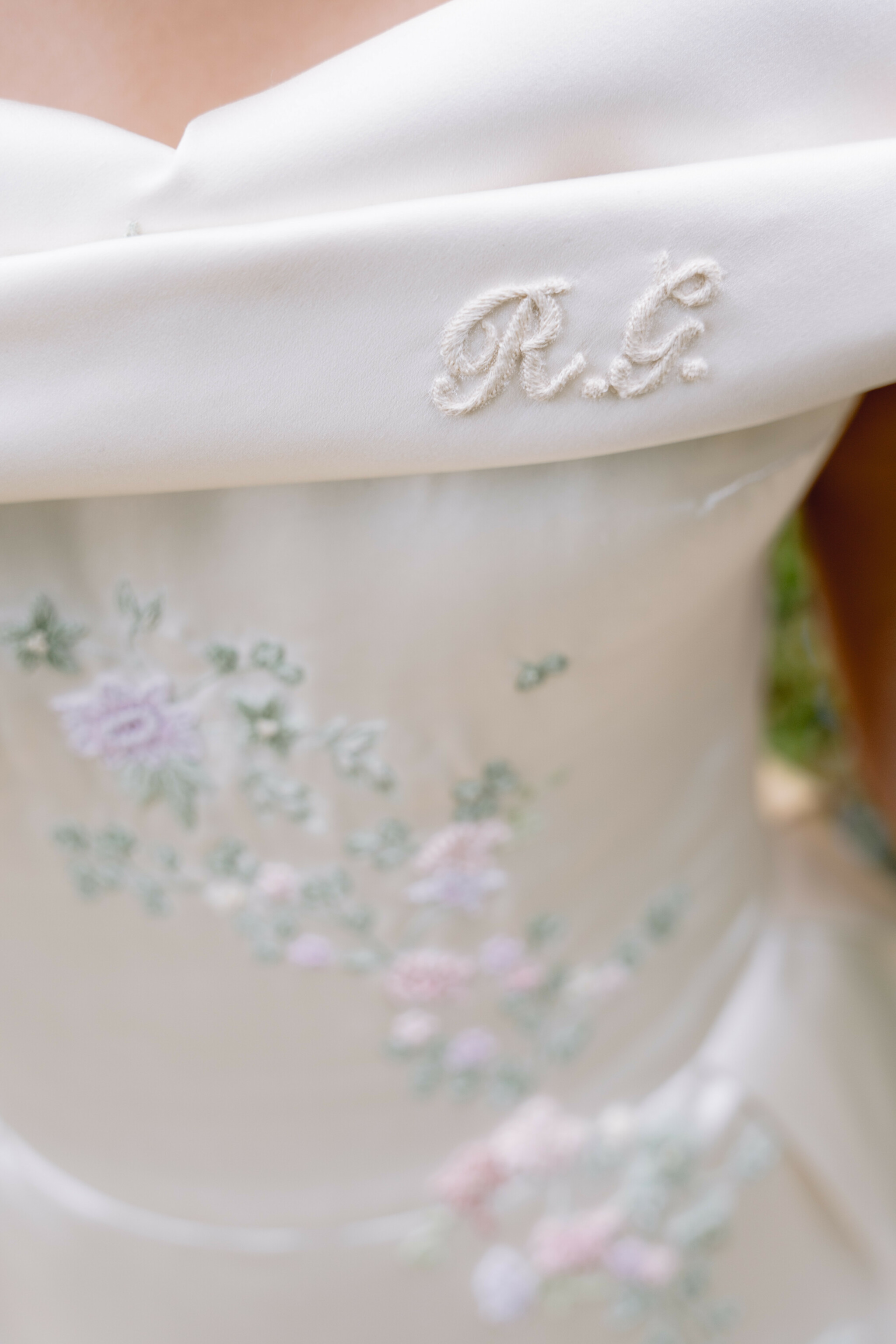 Phillipa Lepley Couture Bespoke Monogrammed and Personalised Embroidered Veil