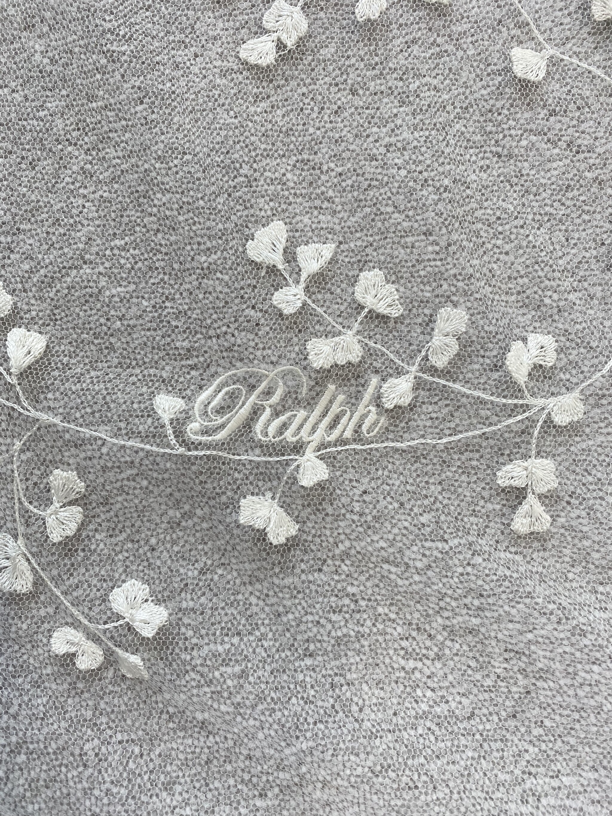 Phillipa Lepley Couture Bespoke Monogrammed and Personalised Embroidered Veil