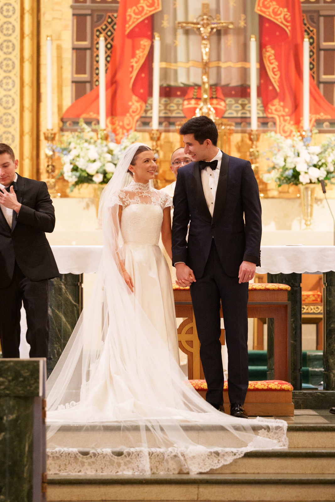 Phillipa Lepley Bride Bespoke High Neck Symmetrical Scroll Lace Wedding Dress For Texas Wedding