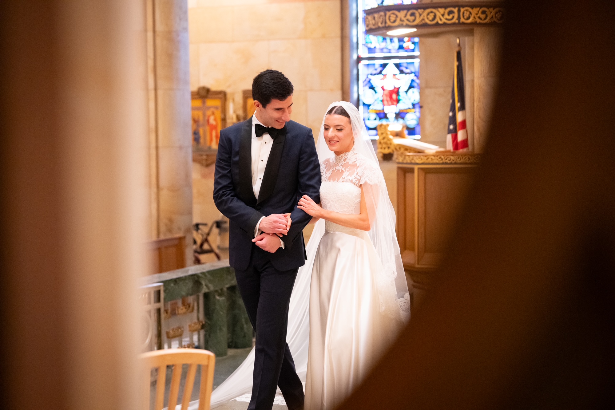 Phillipa Lepley Bride Bespoke High Neck Symmetrical Scroll Lace Wedding Dress For Texas Wedding