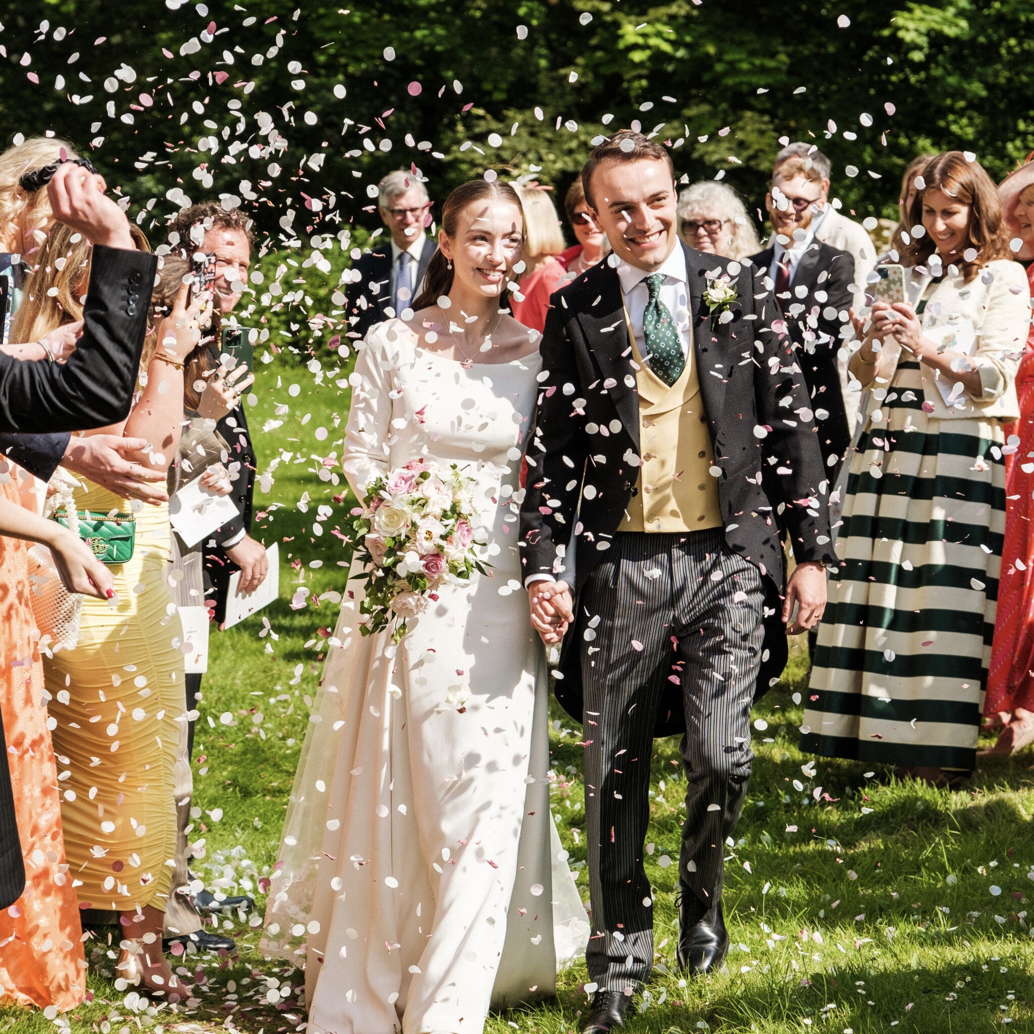 Phillipa Lepley bride Emily Couture Silk Crepe Wedding Dress Long Sleeve Bateau Neckline