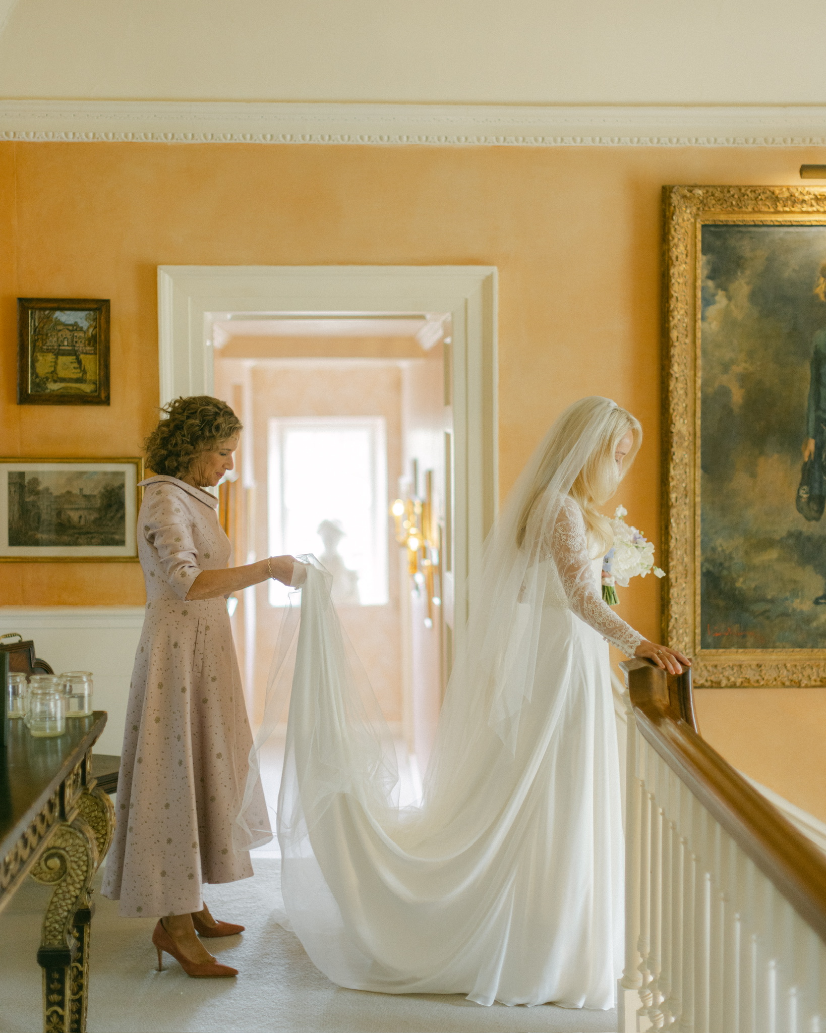 Phillipa Lepley Madeline Satin Chiffon Lace Wedding Dress Wedding At Cornwell Manor