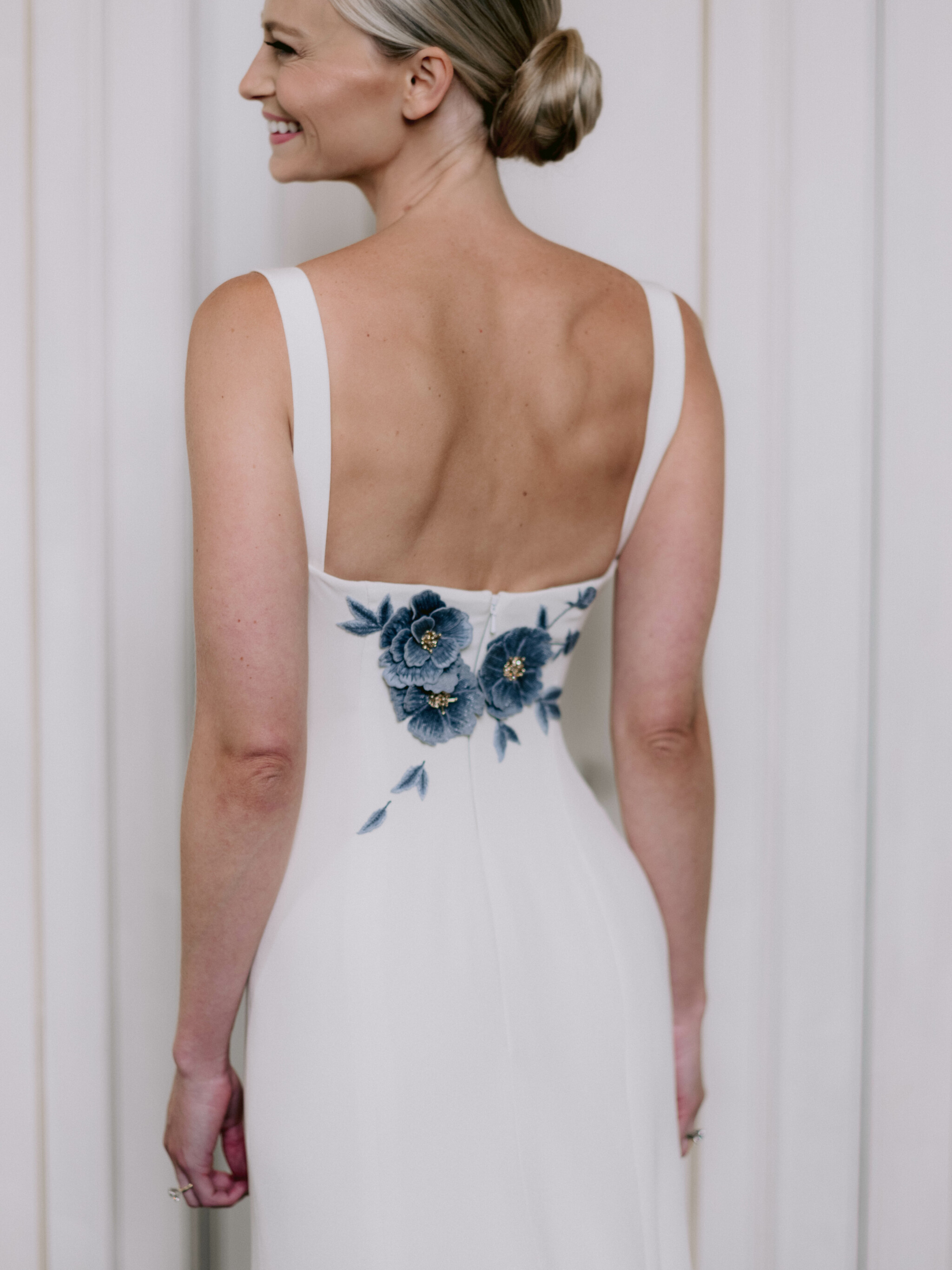 Vogue Wedding Phillipa Lepley Bespoke Wedding Dress Ivory Silk Crepe Fitted Gown With Detachable Cape Portofino Wedding