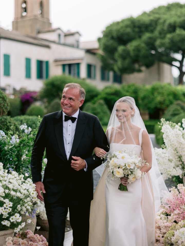 Vogue Wedding Phillipa Lepley Bespoke Wedding Dress Ivory Silk Crepe Fitted Gown With Detachable Cape Portofino Wedding