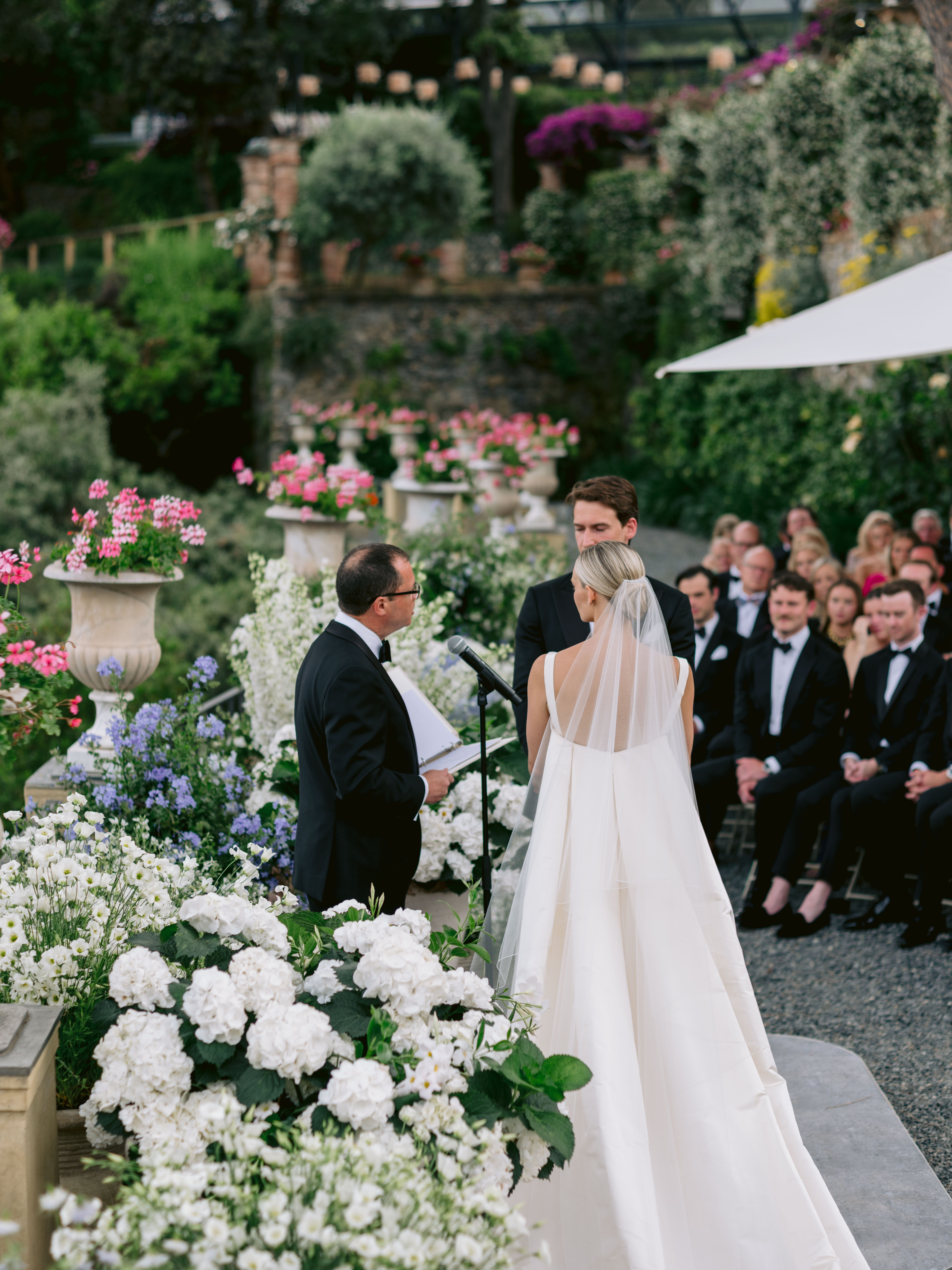 Vogue Wedding Phillipa Lepley Bespoke Wedding Dress Ivory Silk Crepe Fitted Gown With Detachable Cape Portofino Wedding