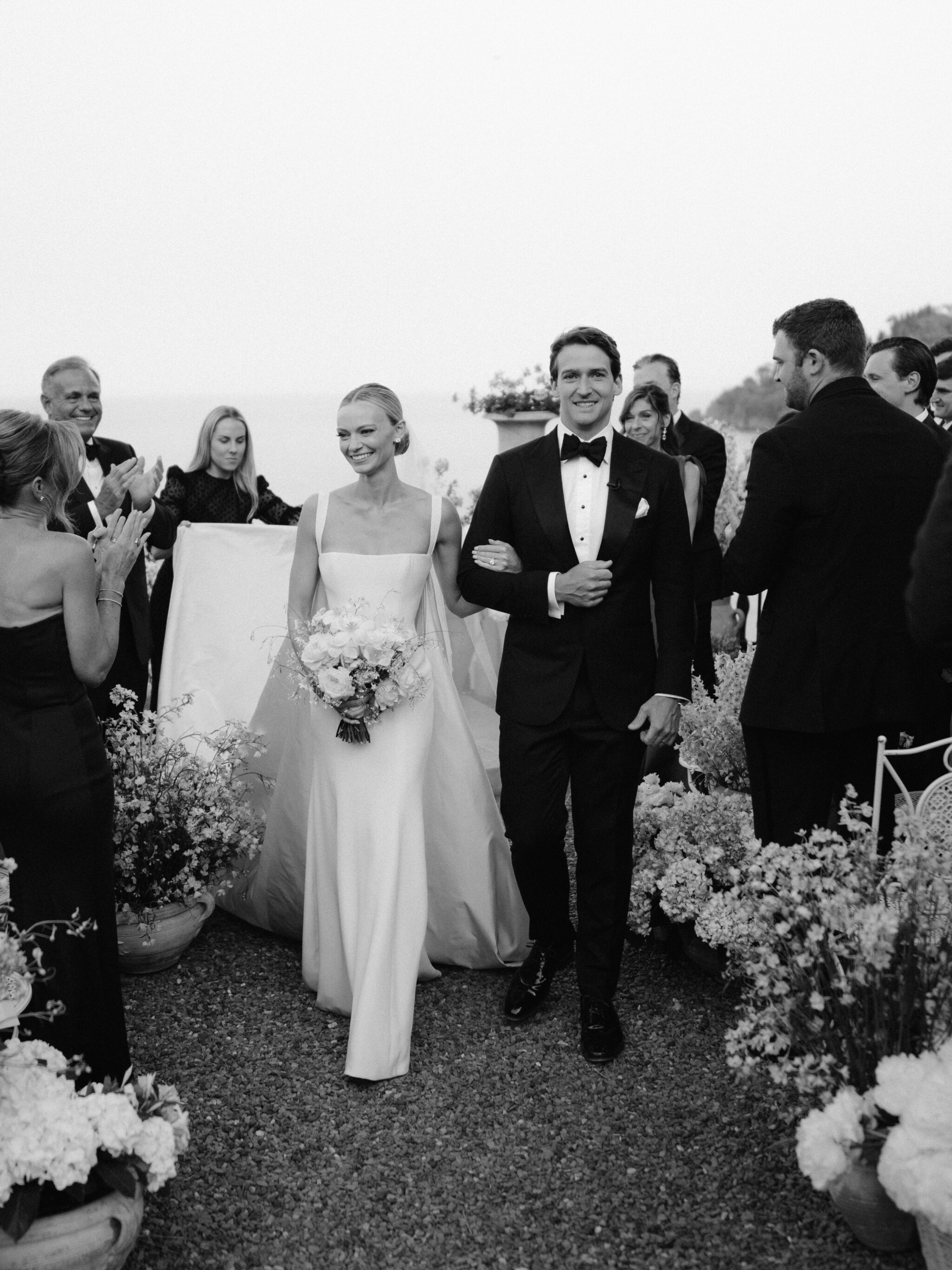 Vogue Wedding Phillipa Lepley Bespoke Wedding Dress Ivory Silk Crepe Fitted Gown With Detachable Cape Portofino Wedding