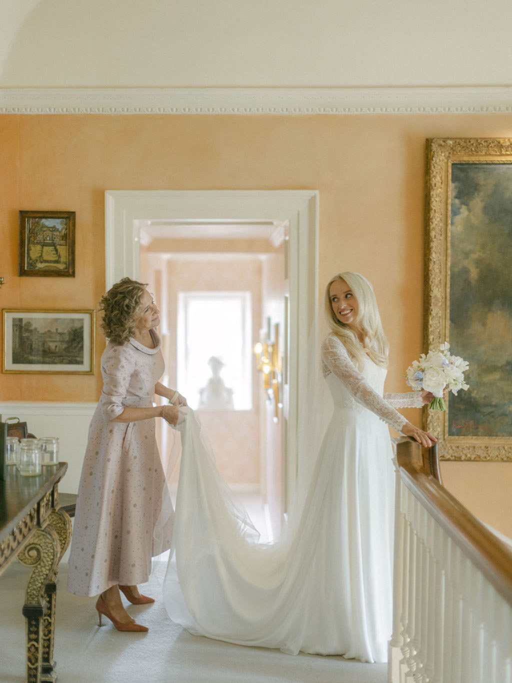 Phillipa Lepley Madeline Satin Chiffon Lace Wedding Dress Wedding At Cornwell Manor
