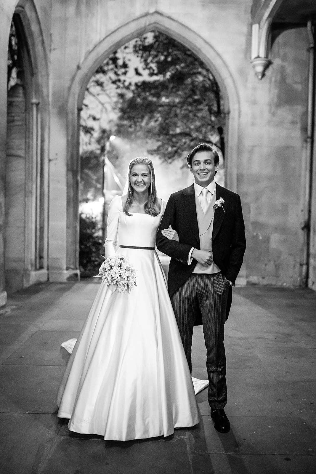 Phillipa Lepley bride Olivia bespoke ivory Italian duchess satin wedding dress winter church wedding hand embroidered veil