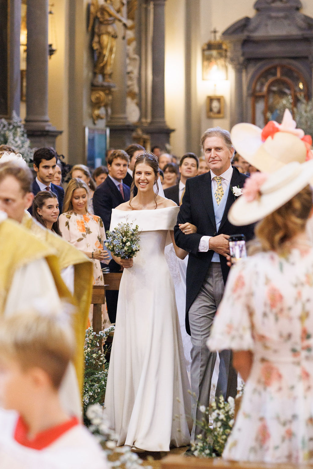 Phillipa Lepley bride Tatiana Silk Crepe and Duchess Satin Wedding Dress Bespoke Personal Embroidery Tuscany Italian Wedding