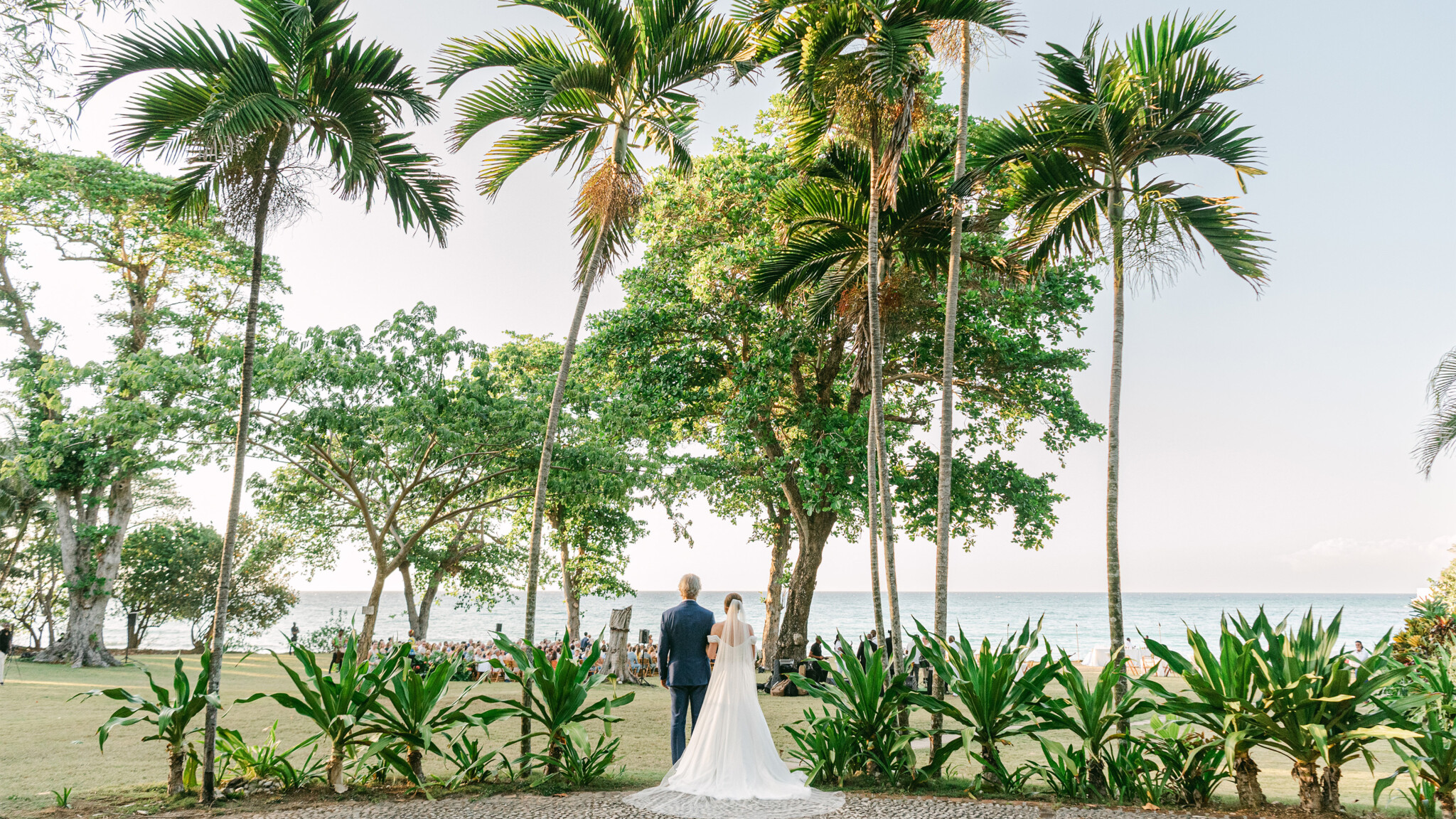 Phillipa Lepley bride Hannah Bespoke Chiffon Draped Wedding Dress Destination Wedding in Jamaica Beach Wedding