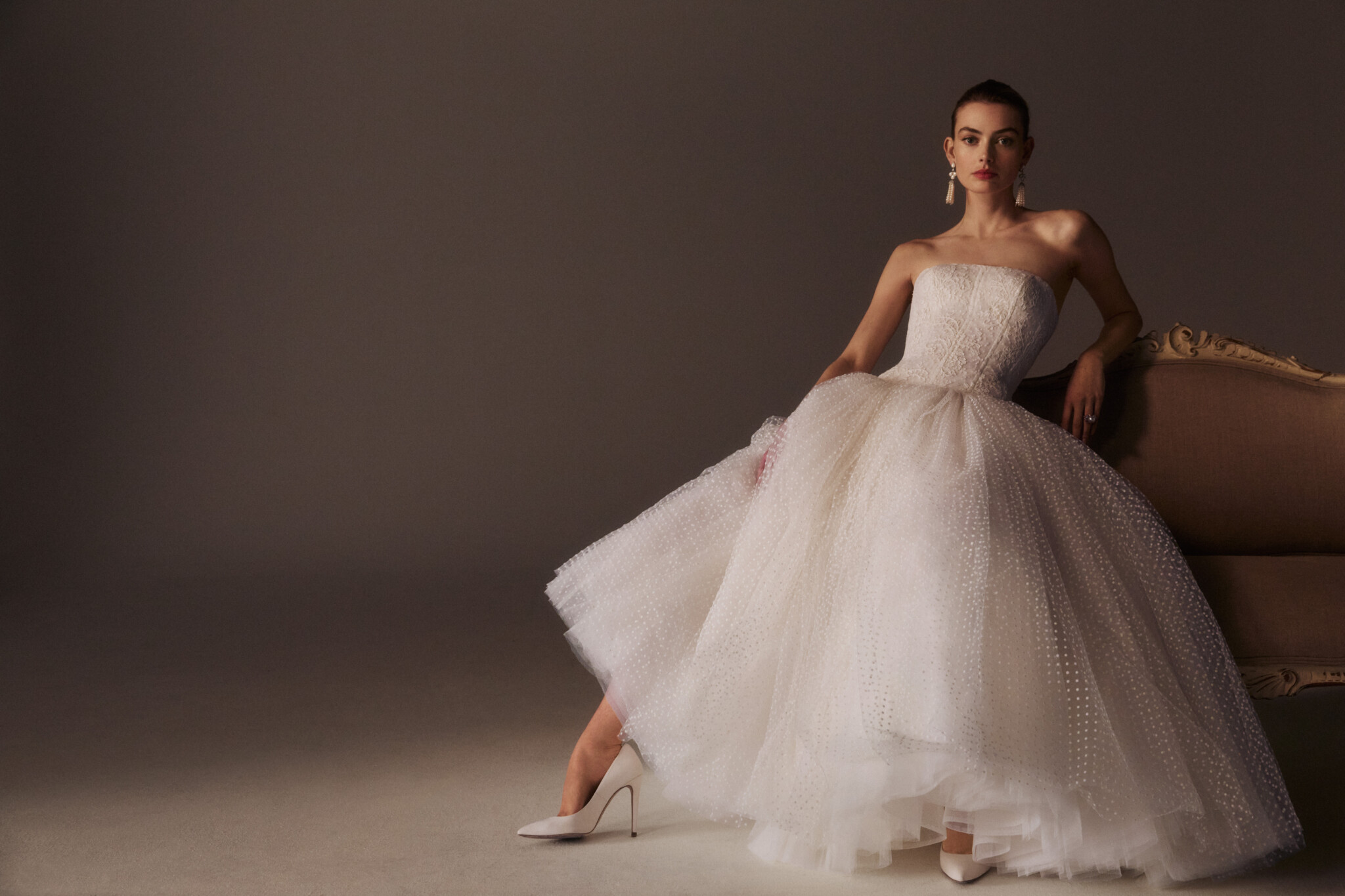 Phillipa Lepley Couture Wedding Dress Grace Collection Wild Primrose Corset and Dotty Belgravia Skirt