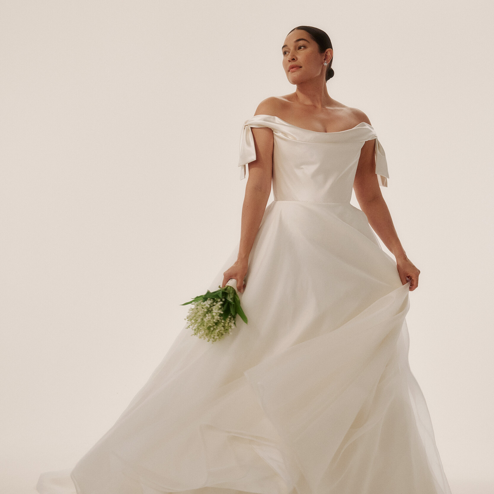 Phillipa Lepley Couture Wedding Dress Grace Collection Vienna Low Shoulder Bow