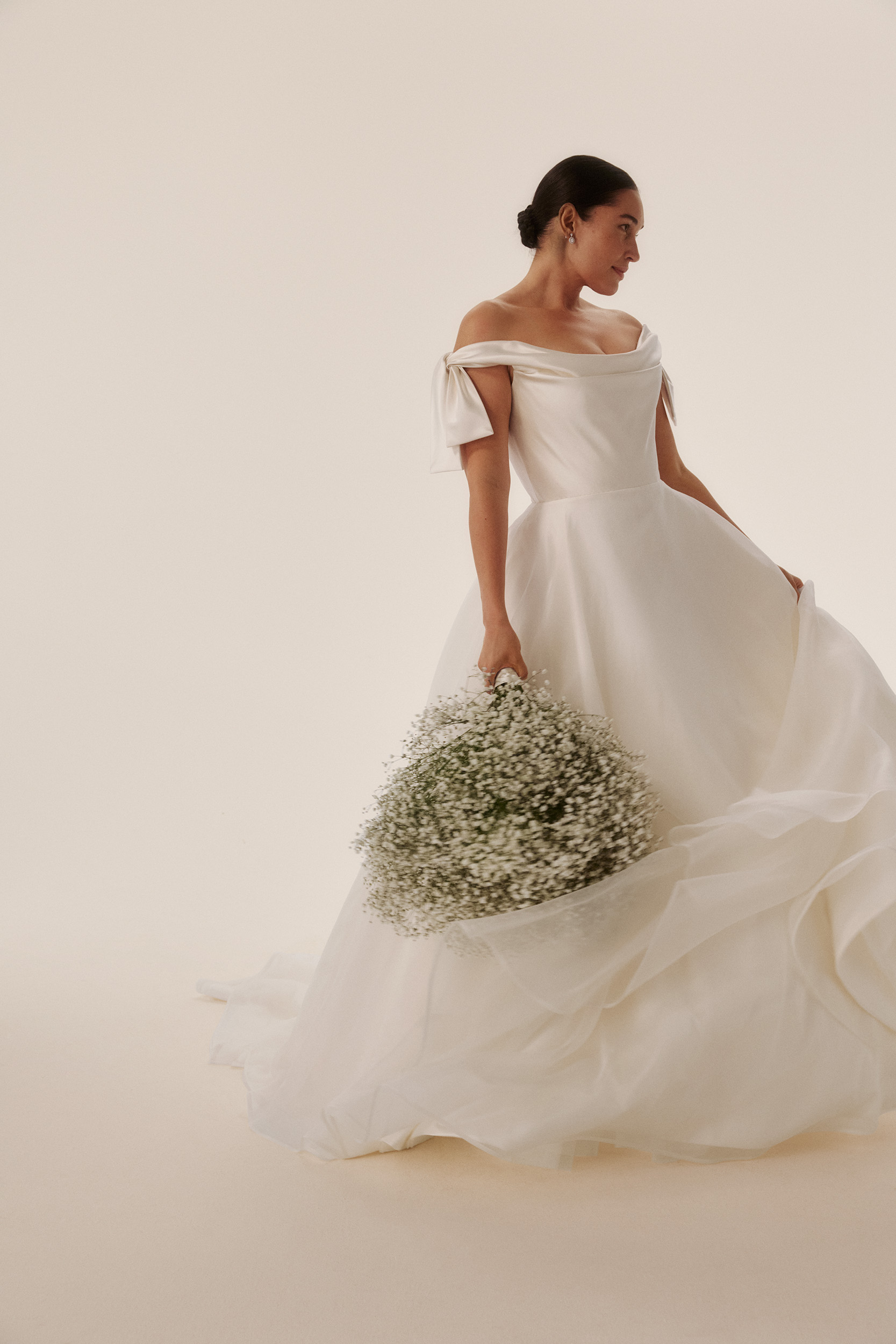 Phillipa Lepley Couture Wedding Dress Grace Collection Vienna Low Shoulder Bow