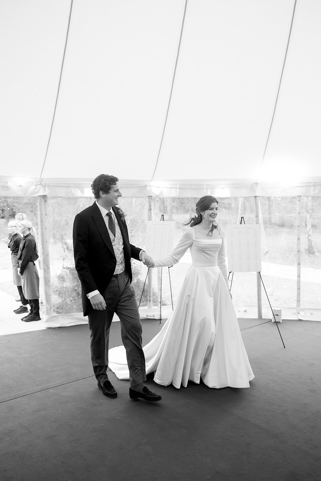 Phillipa Lepley Bride Georgina Loch Lomond Wedding Simple Duchess Satin Couture Long Sleeve Wedding Dress With Lace Silk Tulle Veil