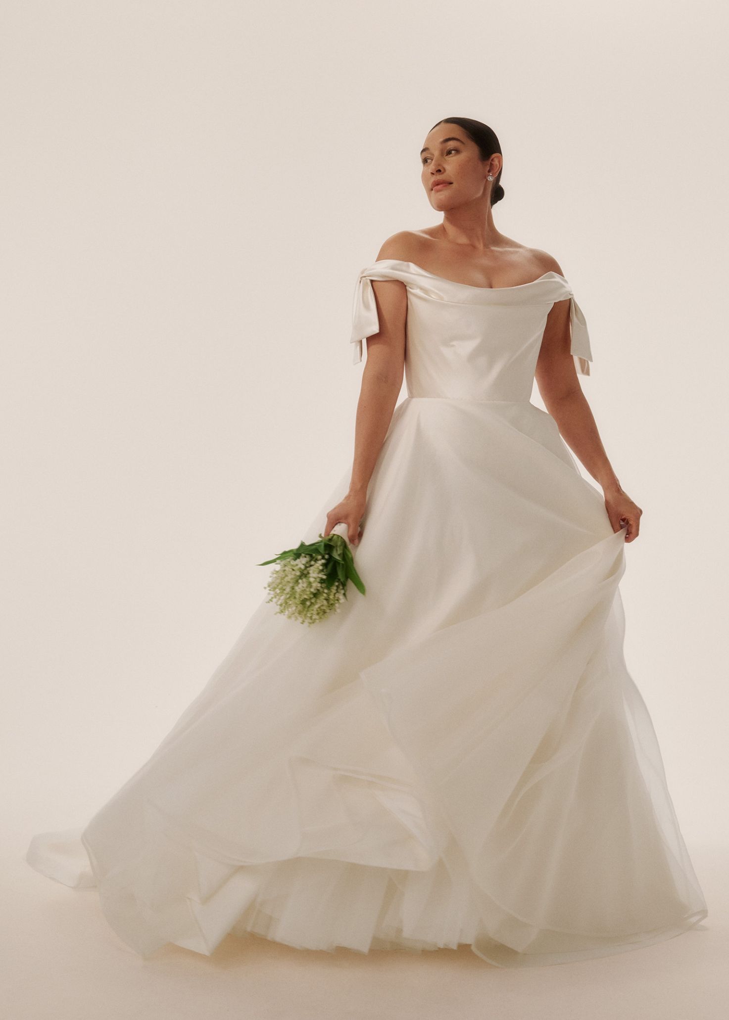 Phillipa Lepley Couture Wedding Dress Grace Collection Vienna Low Shoulder Bow