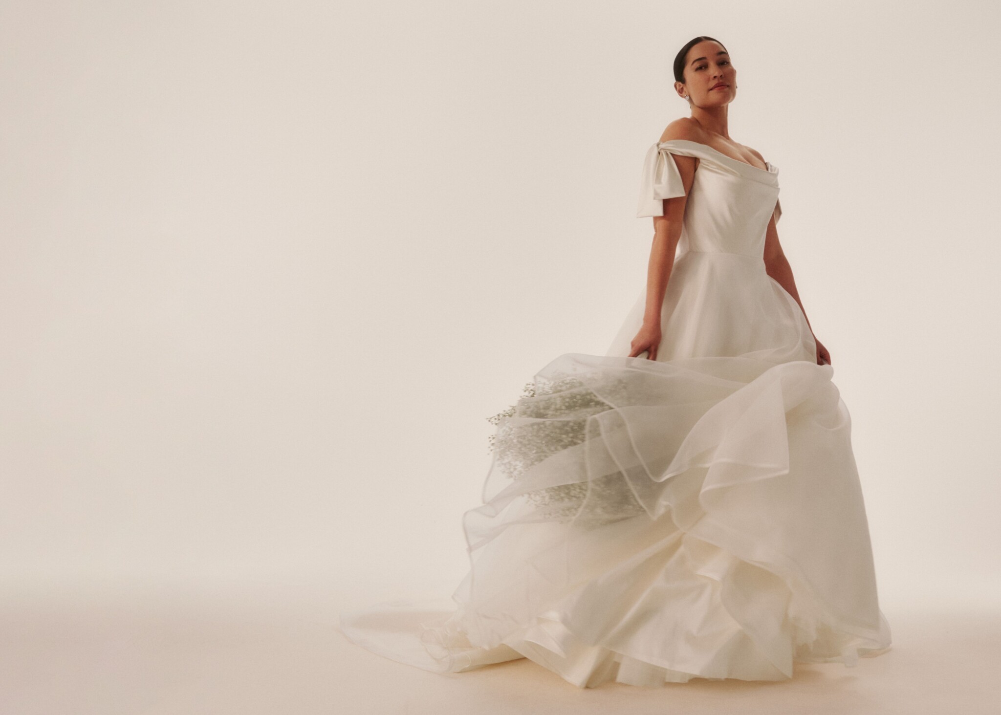 Phillipa Lepley Couture Wedding Dress Grace Collection Vienna Low Shoulder Bow