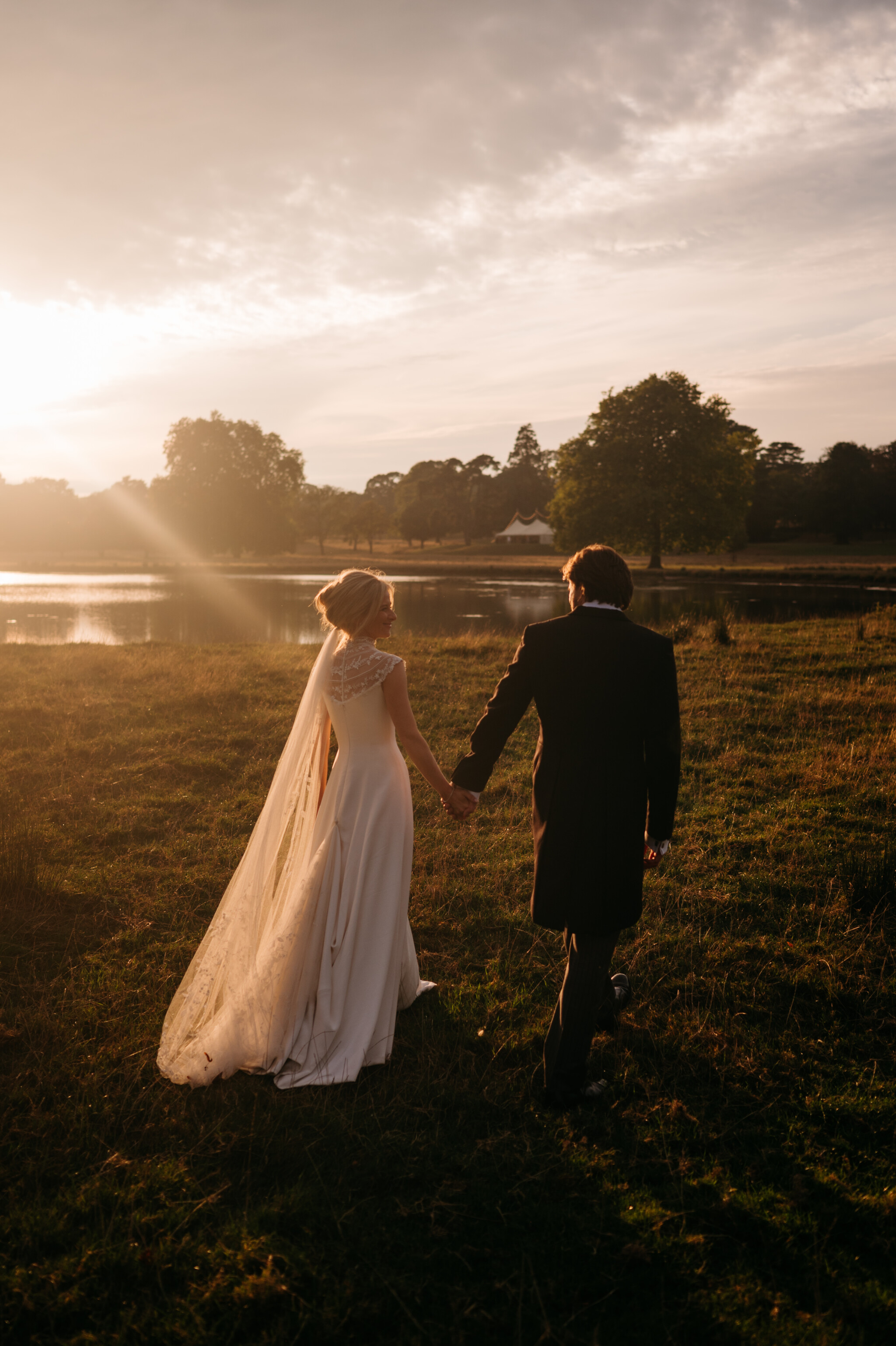 Phillipa Lepley Bride Isobel Silk Crepe Couture Wedding Dress With Embroidered Yoke And Embroidered Silk Tulle Veil Wilderness Reserve Wedding