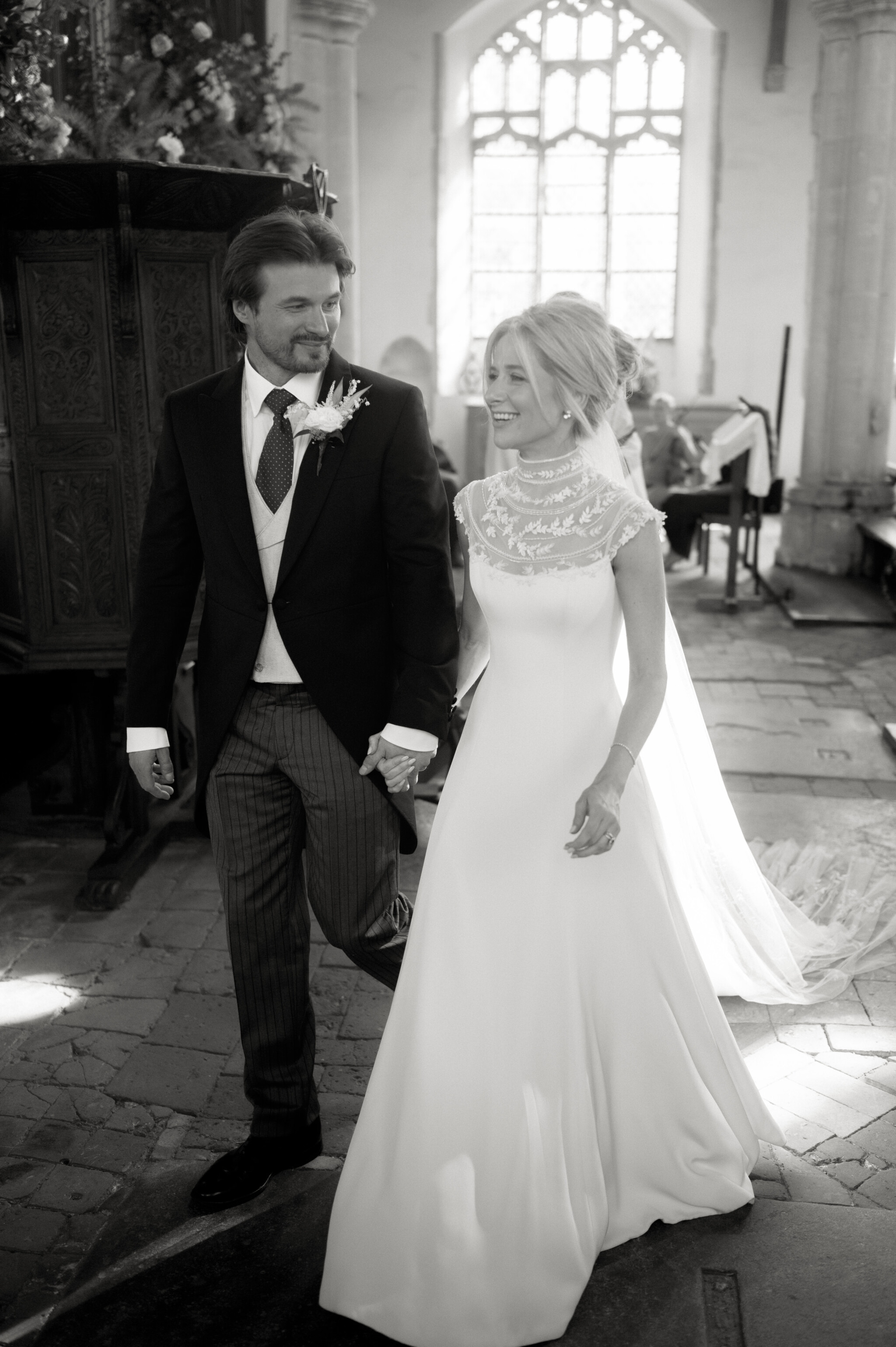 Phillipa Lepley Bride Isobel Silk Crepe Couture Wedding Dress With Embroidered Yoke And Embroidered Silk Tulle Veil Wilderness Reserve Wedding