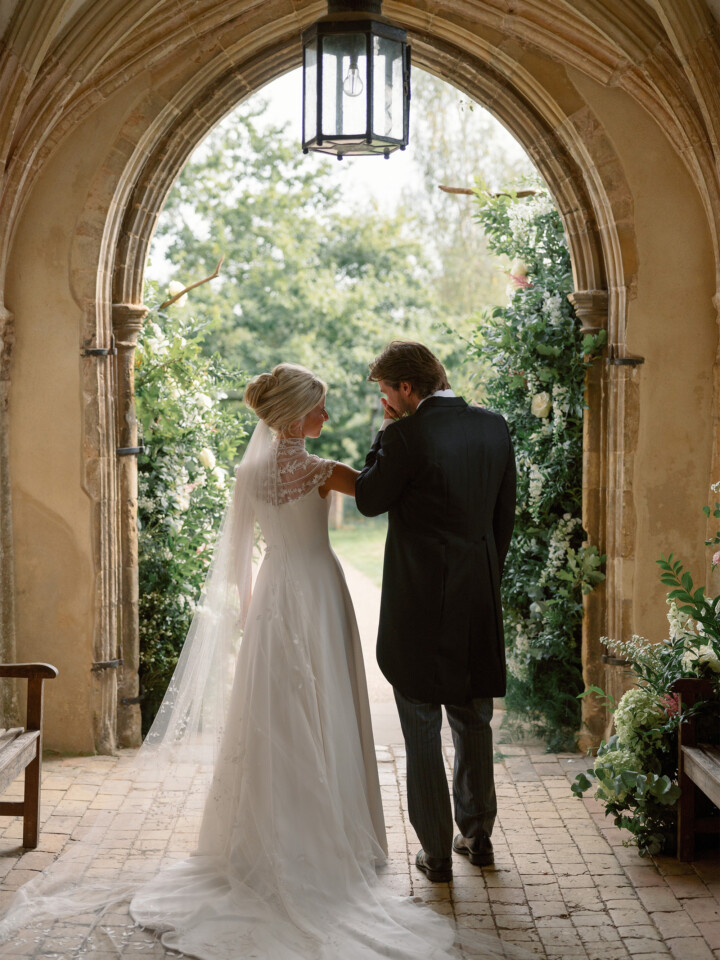 Phillipa Lepley Bride Isobel Silk Crepe Couture Wedding Dress With Embroidered Yoke And Embroidered Silk Tulle Veil Wilderness Reserve Wedding