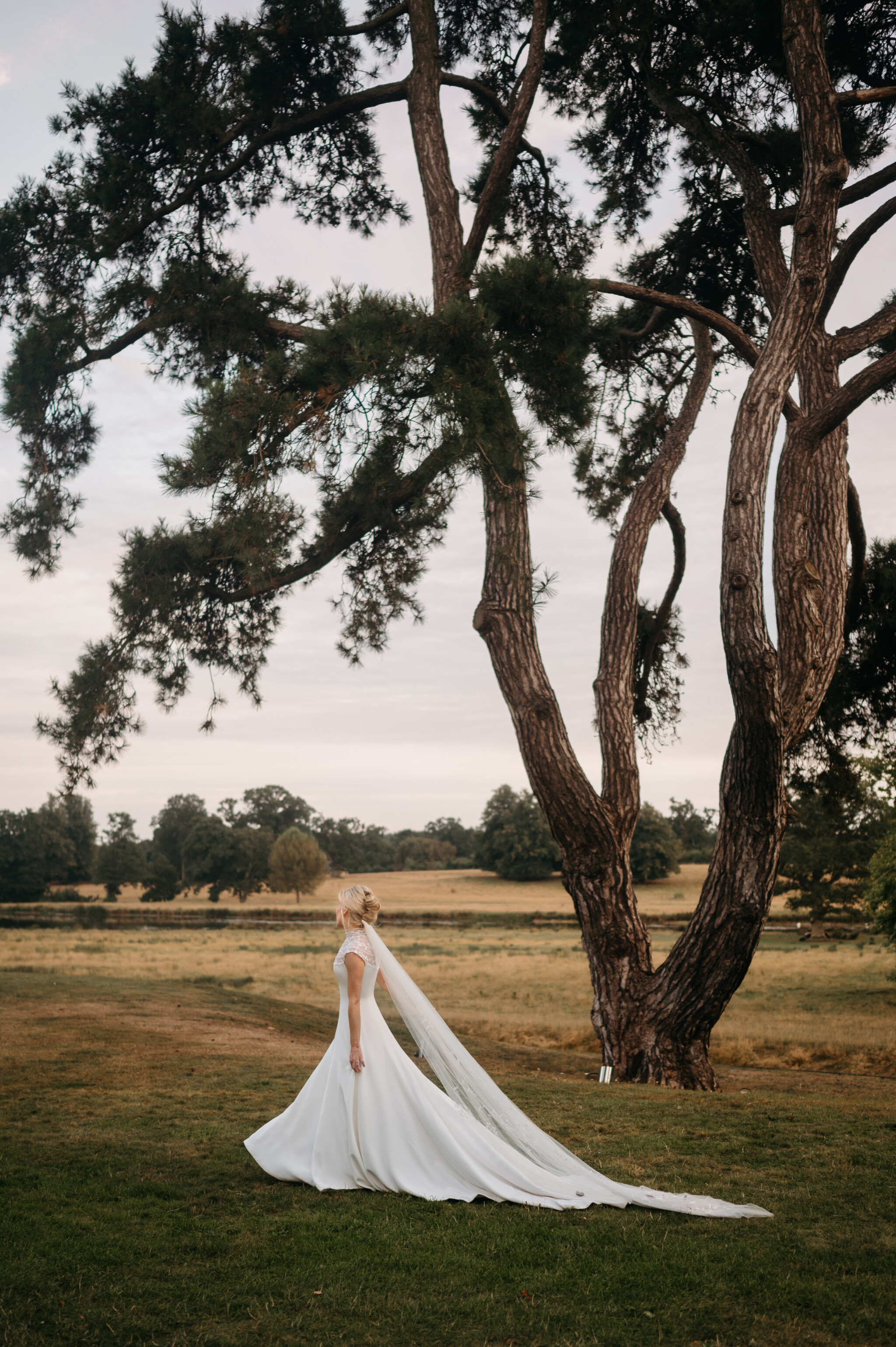 Phillipa Lepley Bride Isobel Silk Crepe Couture Wedding Dress With Embroidered Yoke And Embroidered Silk Tulle Veil Wilderness Reserve Wedding