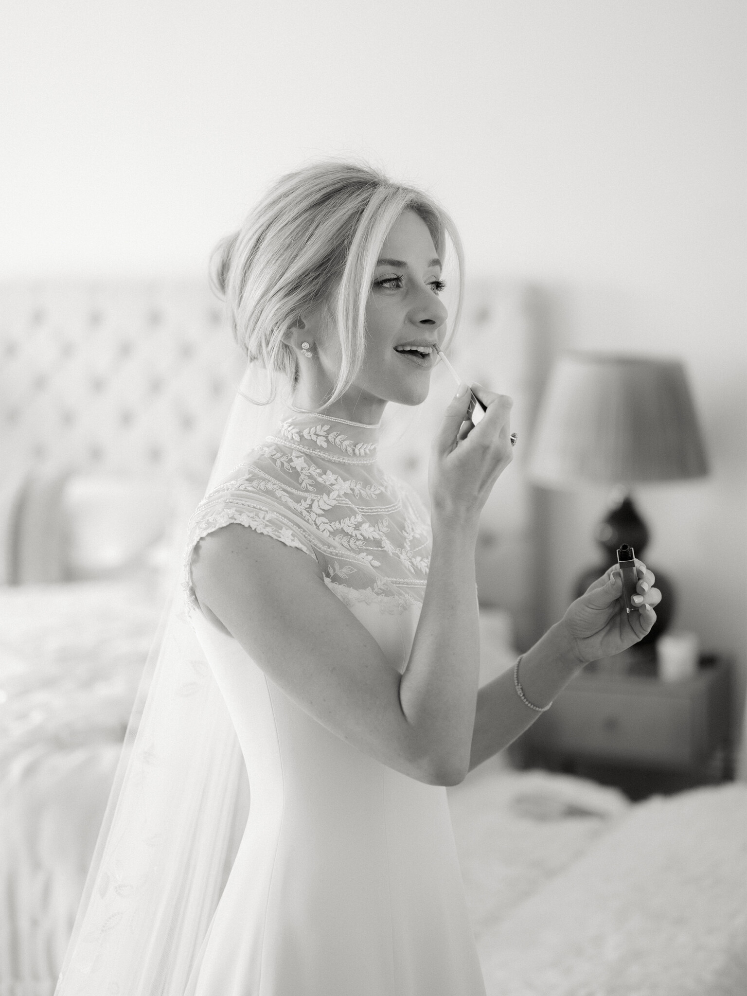 Phillipa Lepley Bride Isobel Silk Crepe Couture Wedding Dress With Embroidered Yoke And Embroidered Silk Tulle Veil Wilderness Reserve Wedding