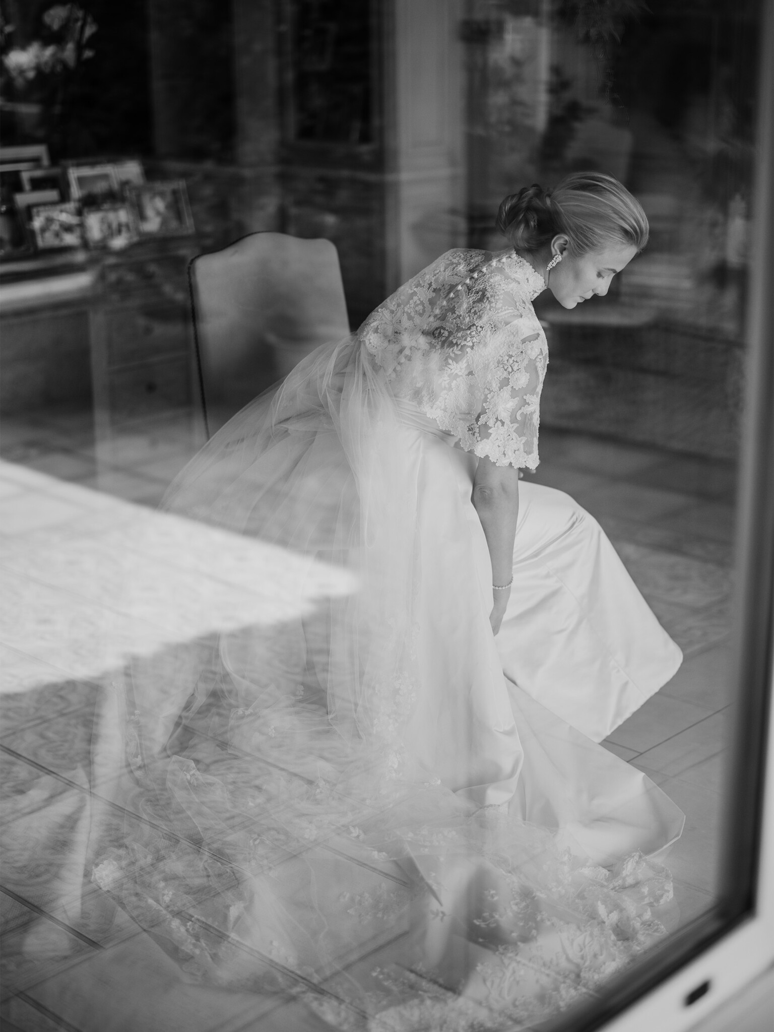 Phillipa Lepley Couture Real Bride Princess Aisha of Jordan Embroidered Capelet And Bespoke Dress And Veil