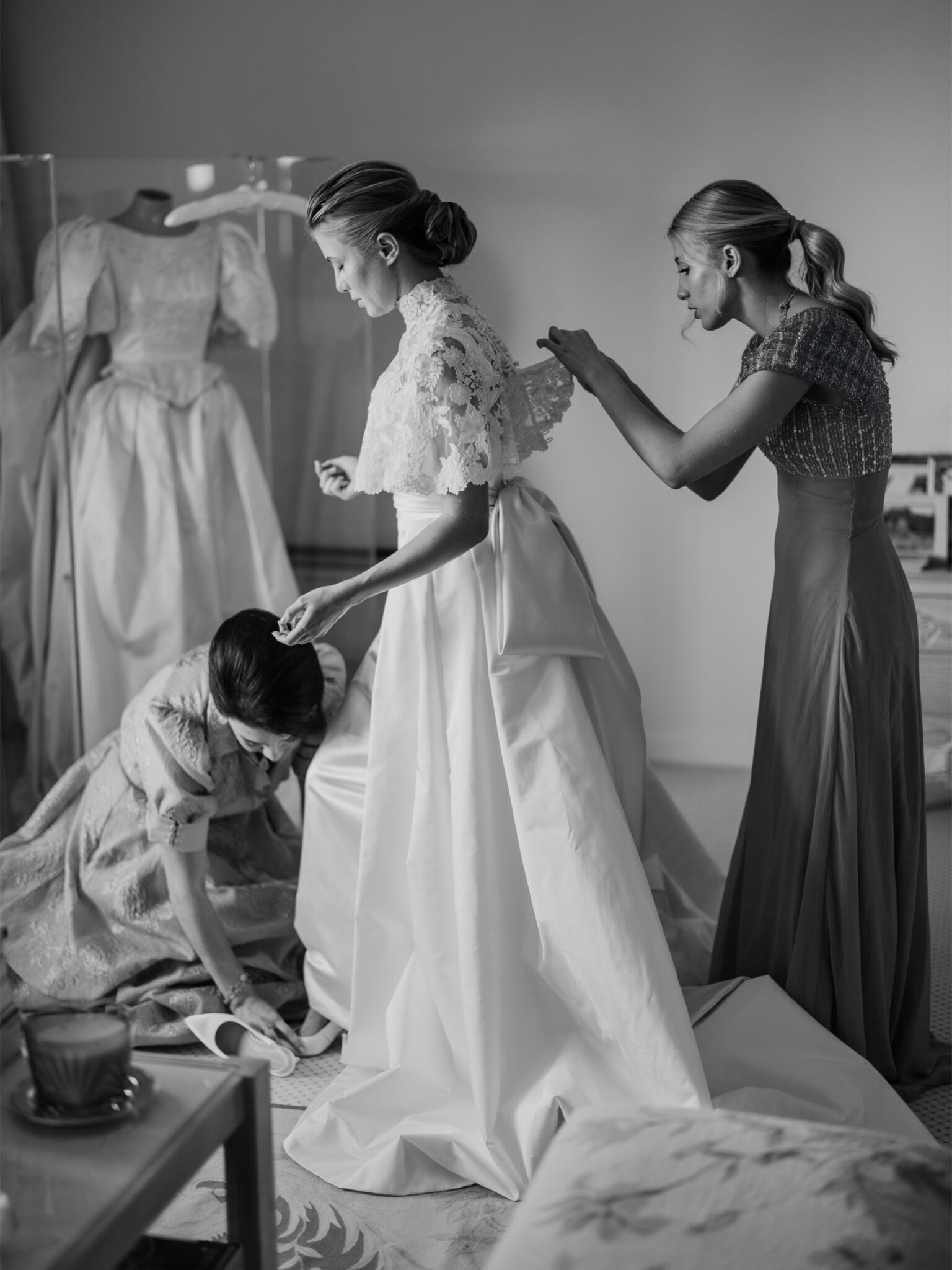 Phillipa Lepley Couture Real Bride Princess Aisha of Jordan Embroidered Capelet And Bespoke Dress And Veil