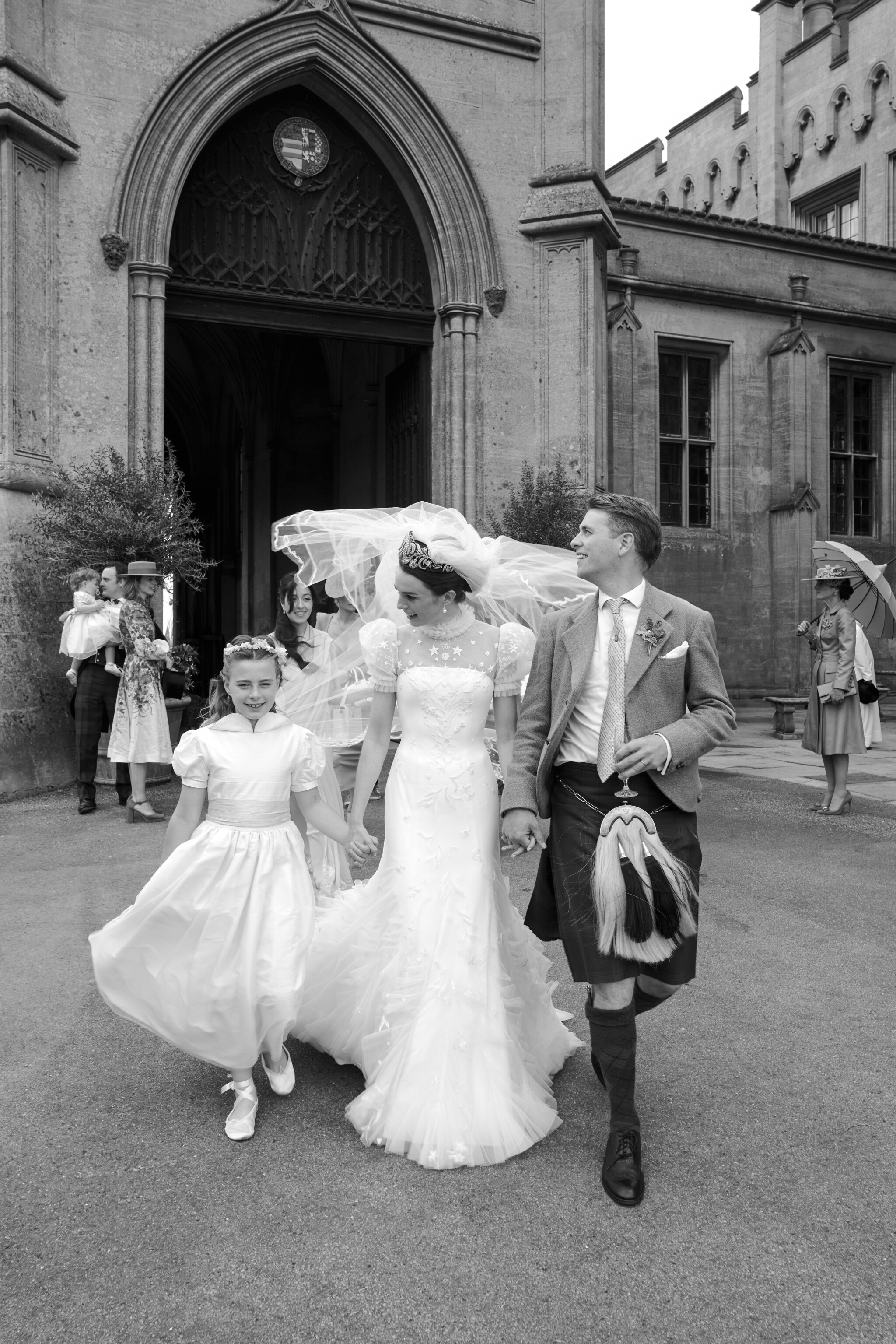 Phillipa Lepley Bespoke Celestial Puff Sleeve Wedding Dress Lady Violet Manners Viscountess Garnock Wedding At Belvoir Castle