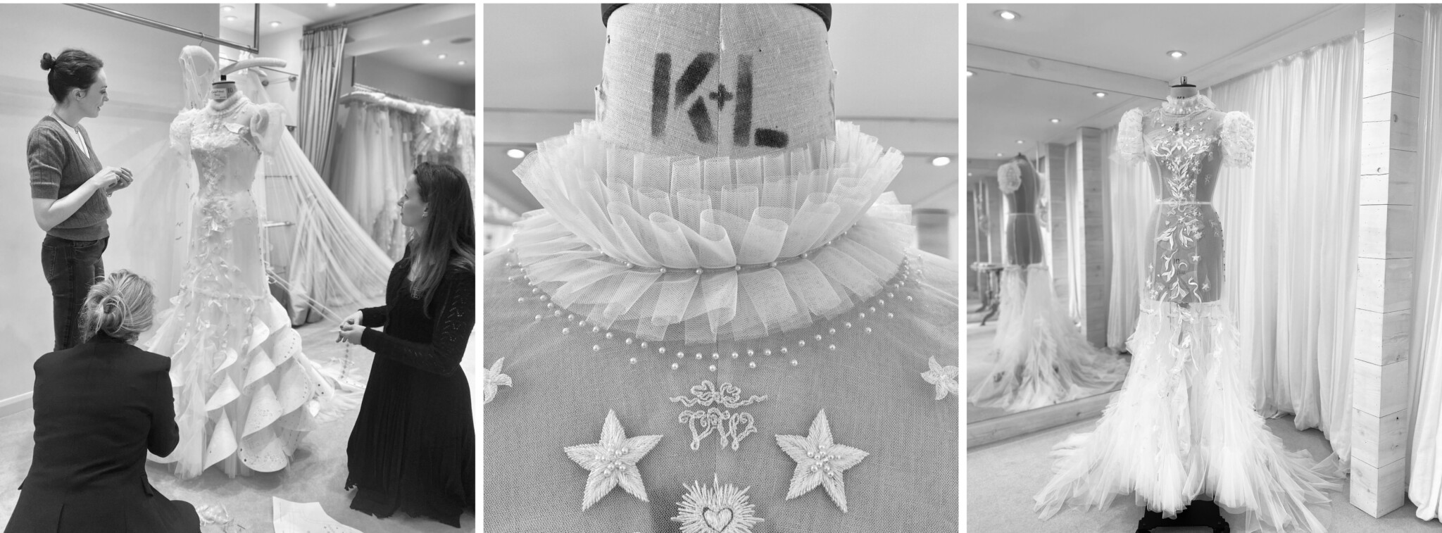 Phillipa Lepley Bespoke Celestial Puff Sleeve Wedding Dress Lady Violet Manners Viscountess Garnock Wedding At Belvoir Castle