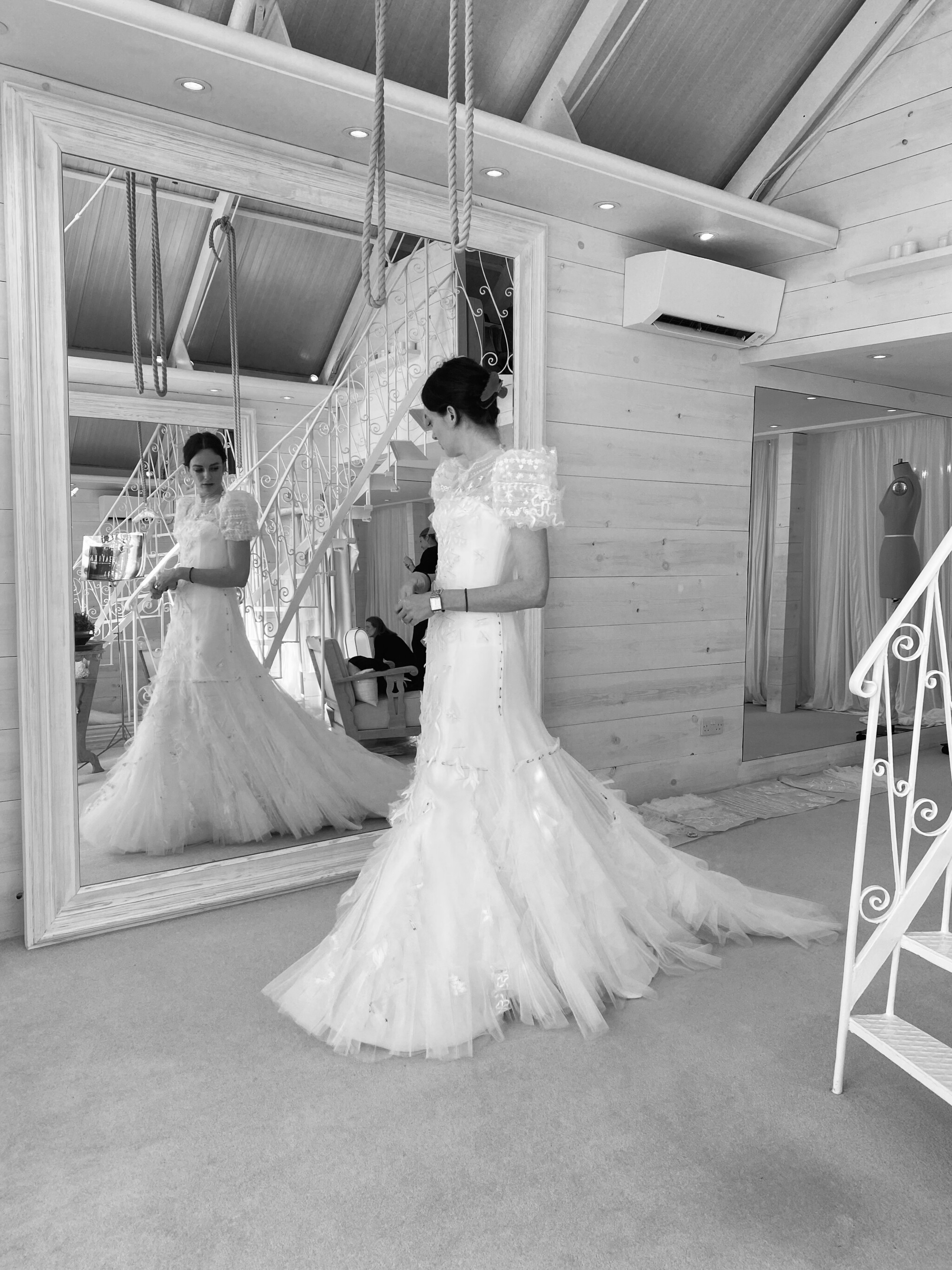 Phillipa Lepley Bespoke Celestial Puff Sleeve Wedding Dress Lady Violet Manners Viscountess Garnock Wedding At Belvoir Castle