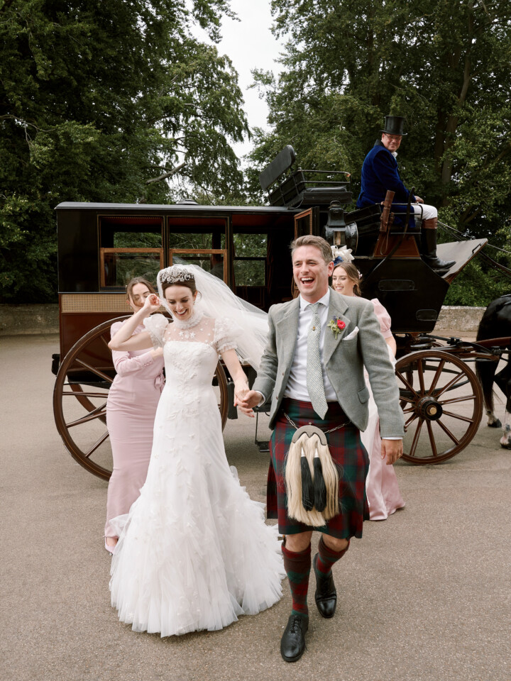 Phillipa Lepley Bespoke Celestial Puff Sleeve Wedding Dress Lady Violet Manners Viscountess Garnock Wedding At Belvoir Castle