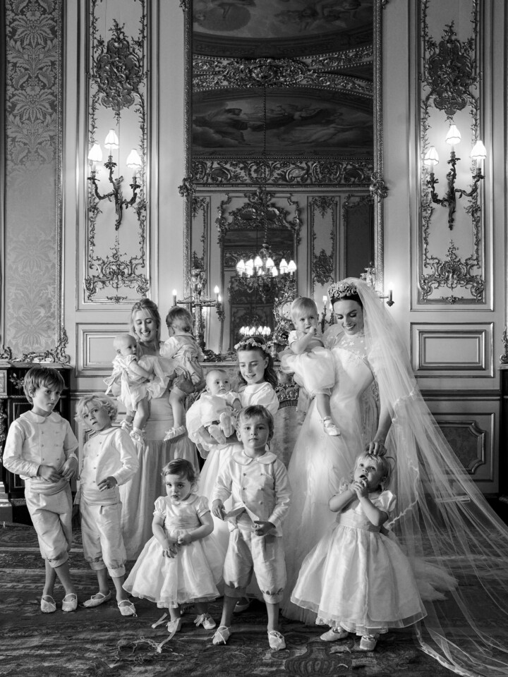 Phillipa Lepley Bespoke Celestial Puff Sleeve Wedding Dress Lady Violet Manners Viscountess Garnock Wedding At Belvoir Castle