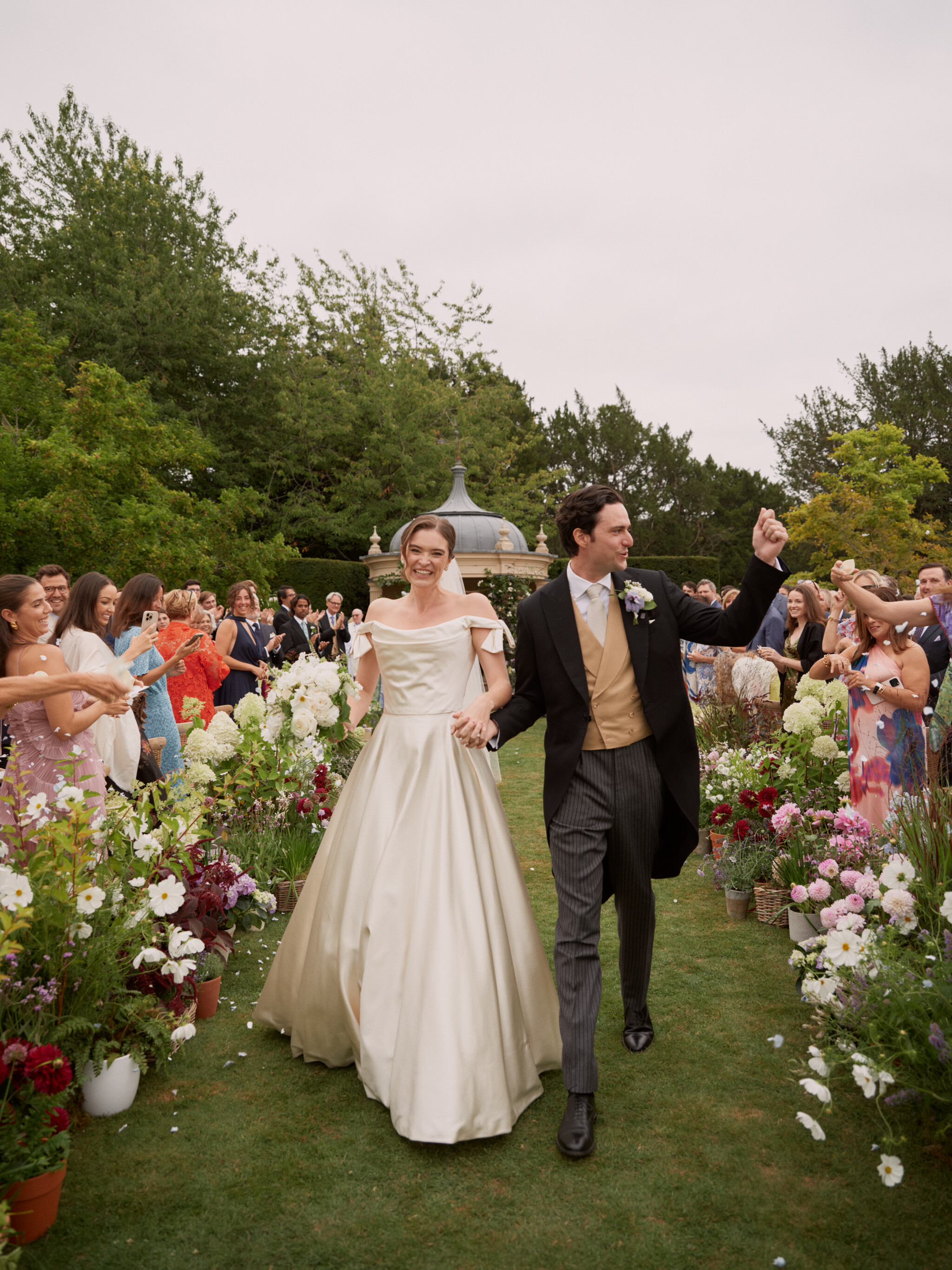 Phillipa Lepley Bride Caroline Off The Shoulder Duchess Satin Bespoke Luxury Wedding Dress Beaverbrook