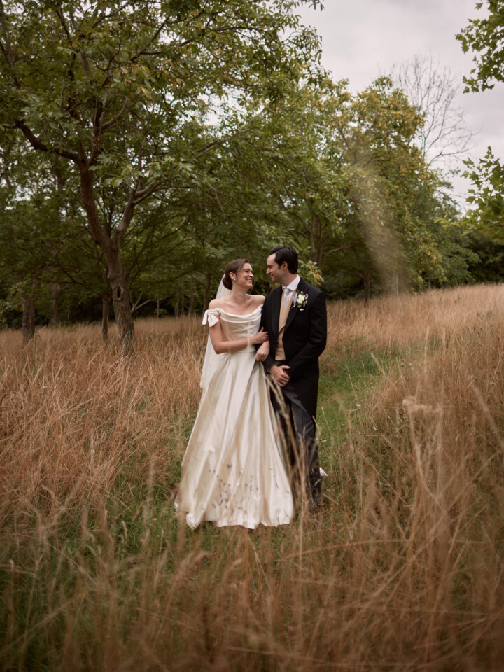 Phillipa Lepley Bride Caroline Off The Shoulder Duchess Satin Bespoke Luxury Wedding Dress Beaverbrook