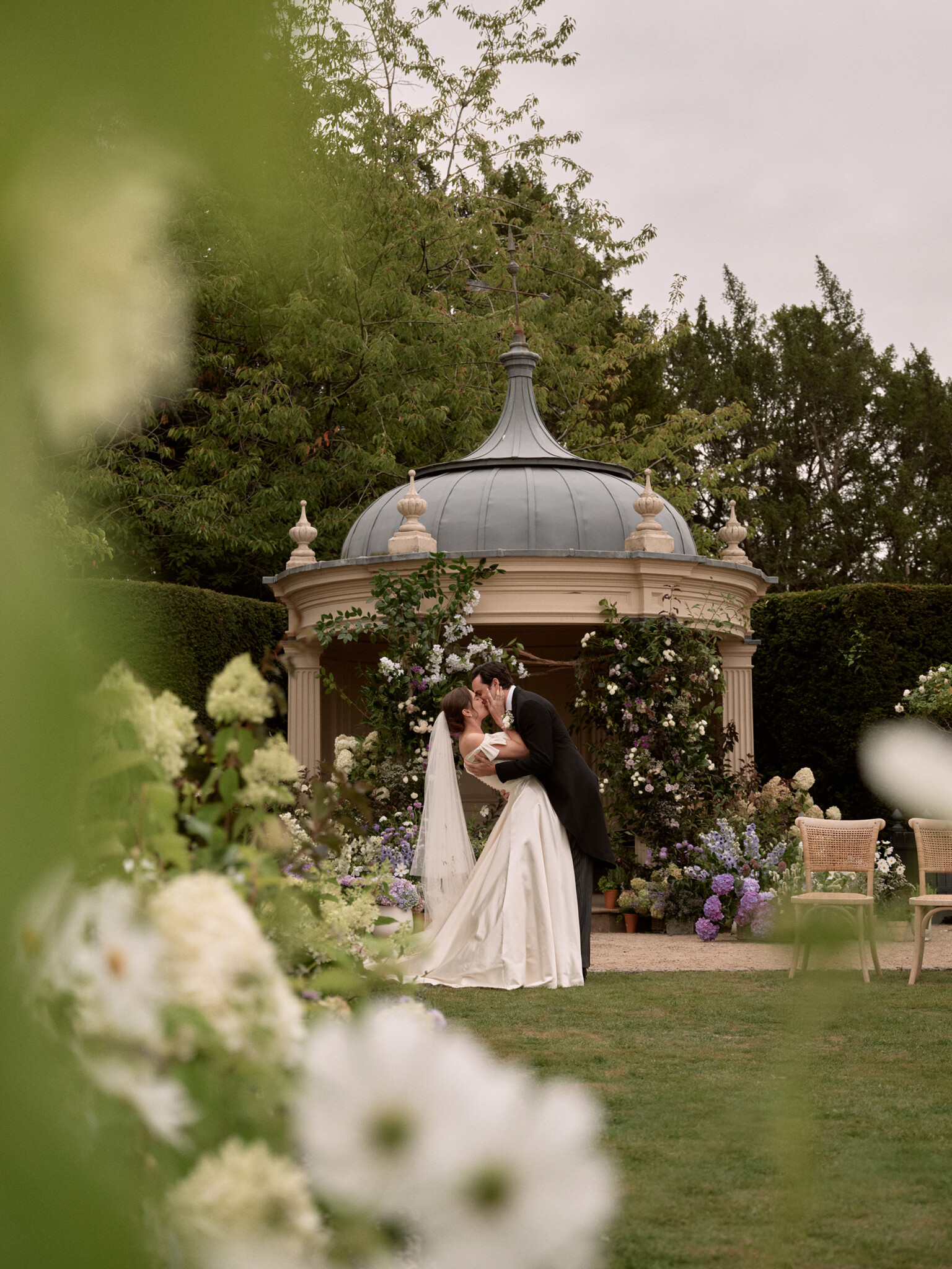Phillipa Lepley Bride Caroline Off The Shoulder Duchess Satin Bespoke Luxury Wedding Dress Beaverbrook