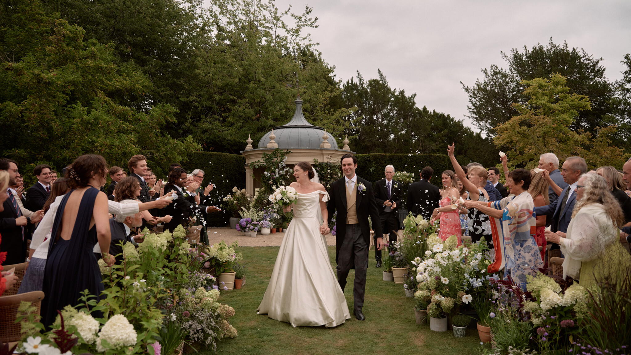 Phillipa Lepley Bride Caroline Off The Shoulder Duchess Satin Bespoke Luxury Wedding Dress Beaverbrook
